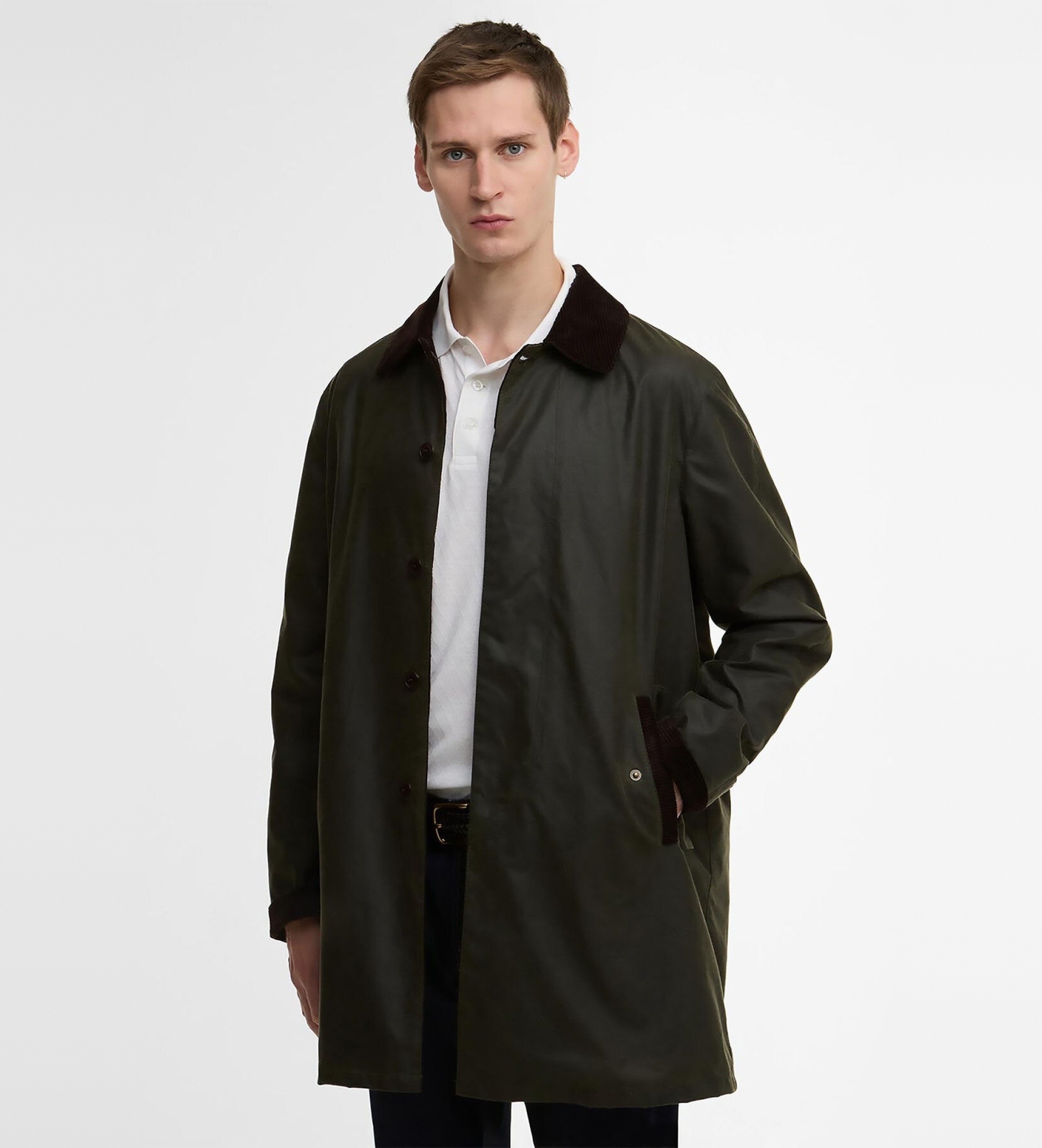 Baracuta für Herren. BRCPS1157UT2743 Barbour x Tyne Waxed Mantel dunkelgrün (S), Lässig, Baumwolle