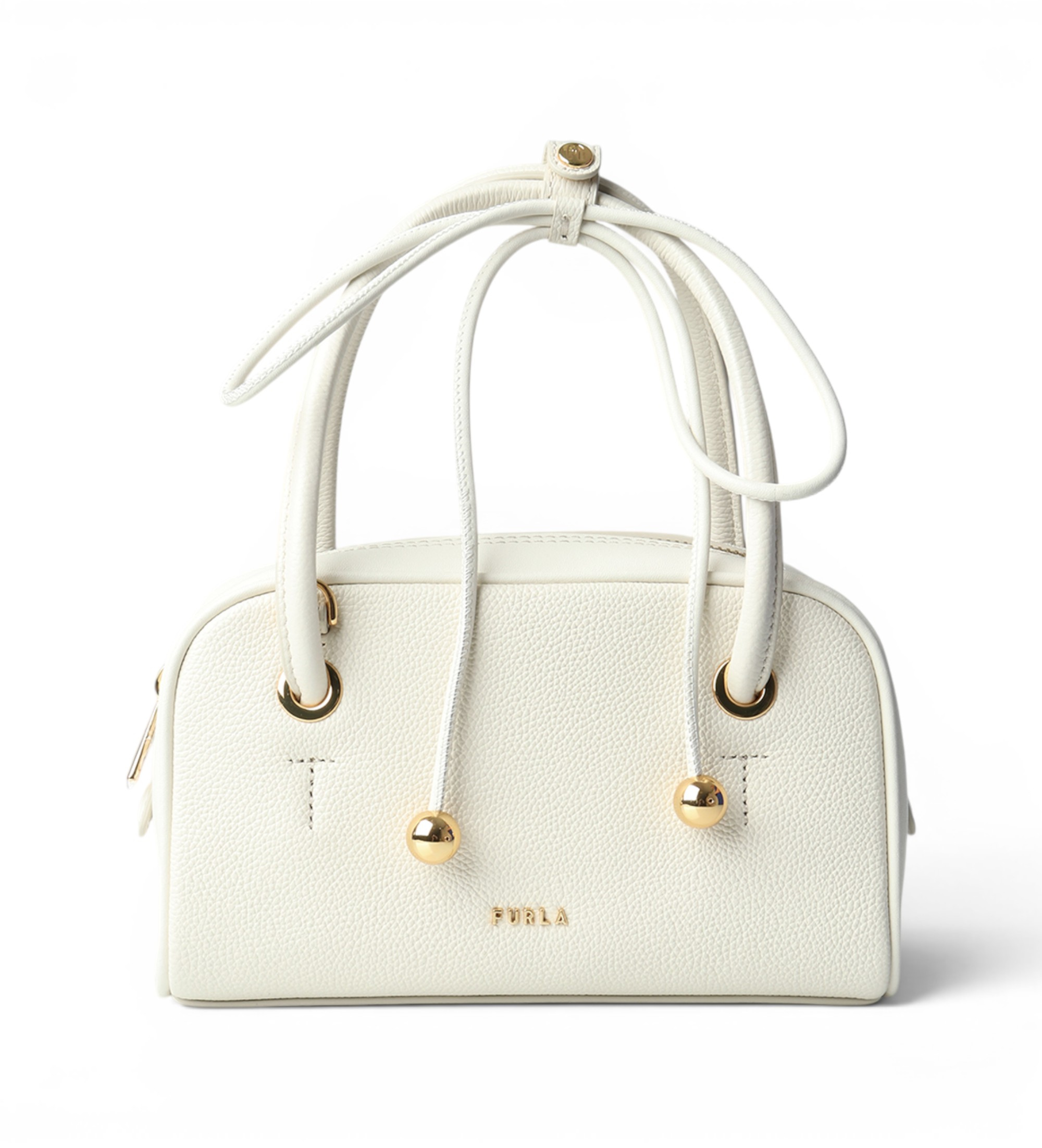 Furla für Damen. WE00915-BX4573 Poppy Mini Dome Ledertasche in Gebrochenes Weiß (OSFA), Lässig, Klassisch