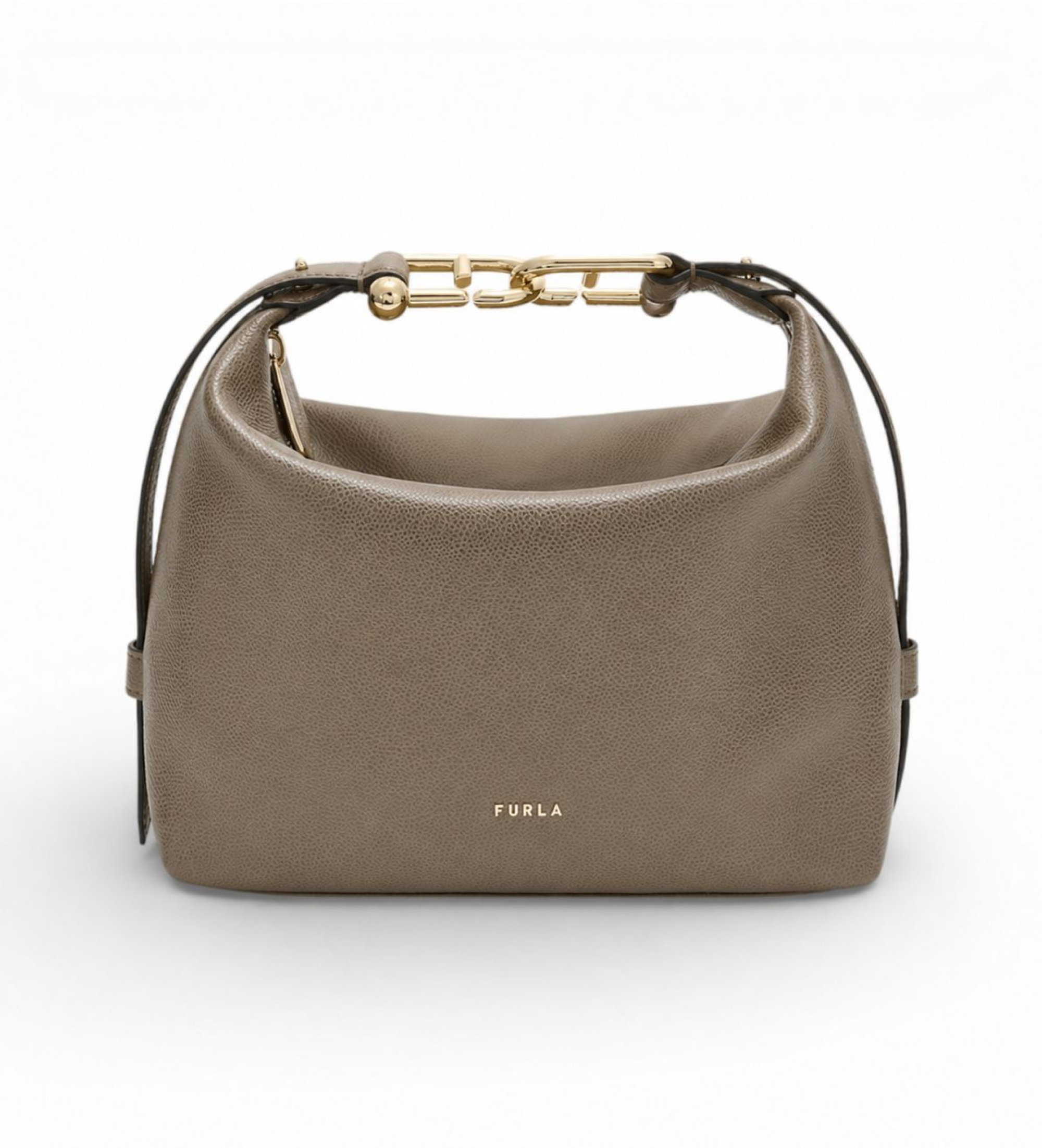 Furla für Damen. WE00877-A.0023 Tonie Leder-Schultertasche grau, braun (OSFA), Lässig, Klassisch