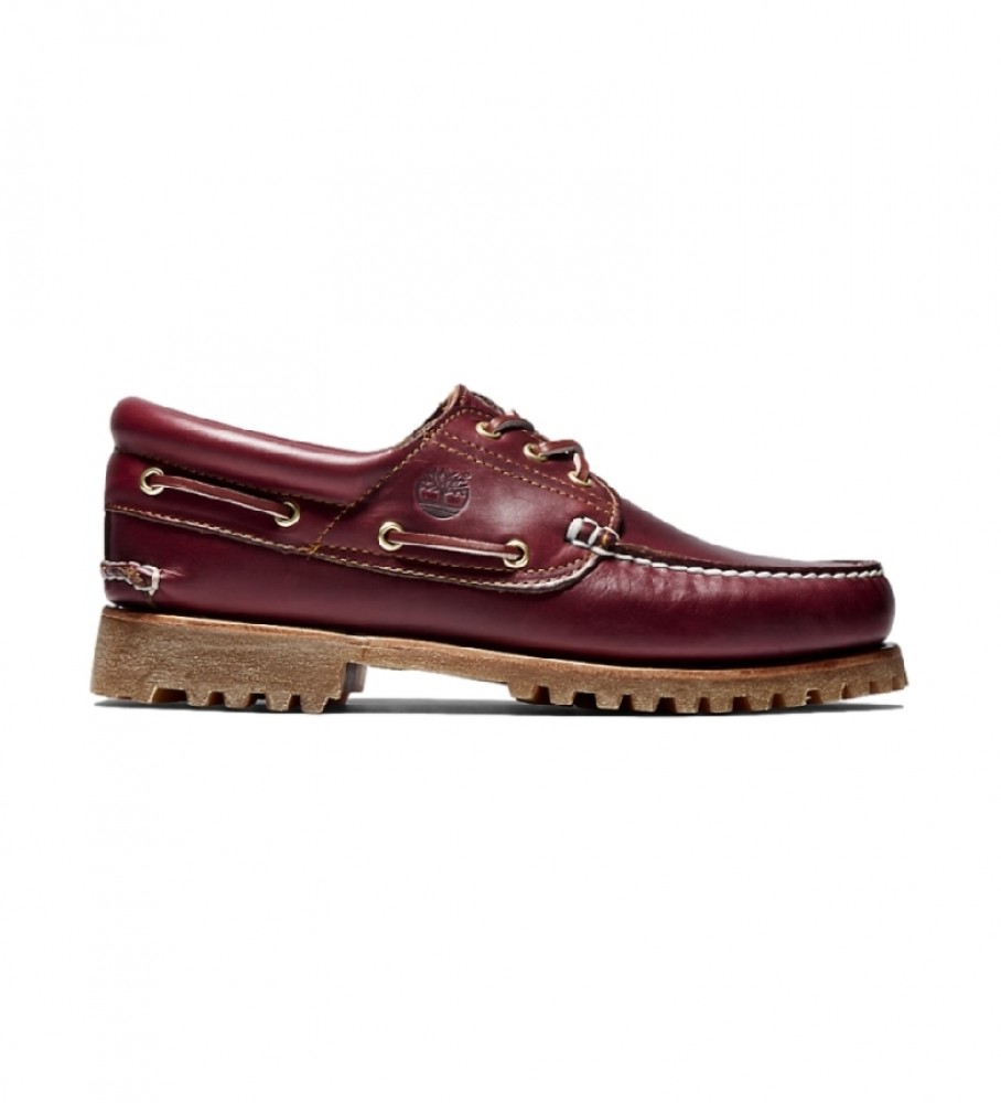 Timberland für Herren. TB0500096481 Leder Bootsschuhe Authentics 3 Eye Classic kastanienbraun (44 W), Wohnung, Schnürsenkel, Lässig