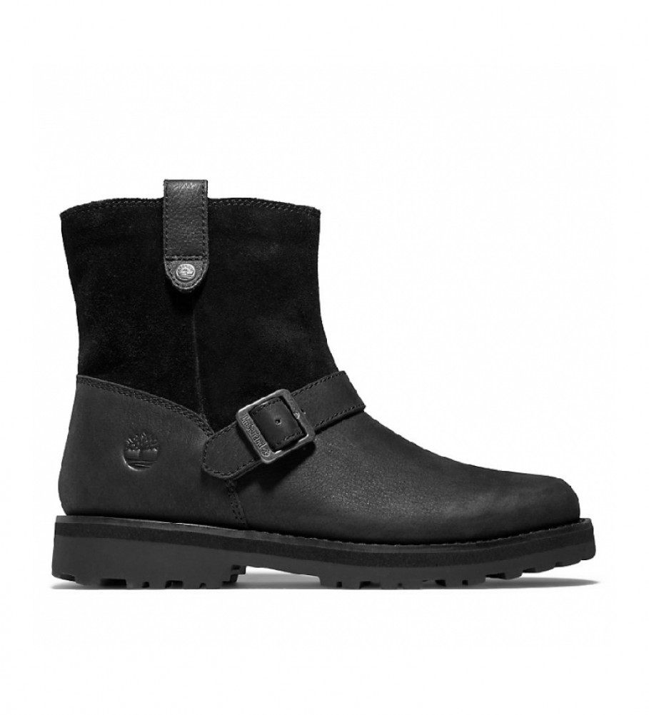 Timberland für Mädchen. TB0A2HKC0151 Courma Lederstiefel schwarz (22), Wohnung, 1 bis 3 cm, Reißverschluss, Lässig, Kinderbekleidung