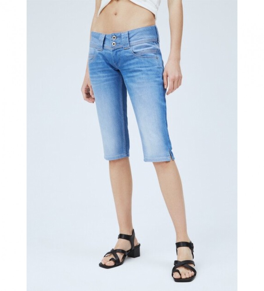Pepe Jeans für Damen. PL800037HH2 Denim Venus Bermudashorts blau (41), Lässig, Baumwolle, Nachhaltig