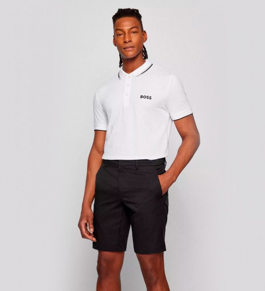 BOSS für Herren. 50469102 Paddy Pro weißes Poloshirt (L), Lässig, Baumwolle, Kurzarm