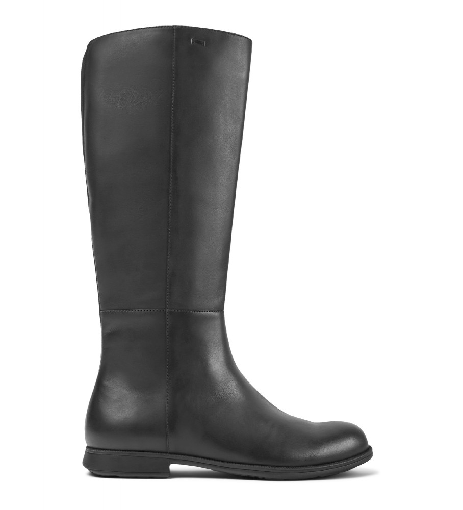 Camper für Damen. K400451-001 Mil Lederstiefel schwarz (36), 1 bis 3 cm, Reißverschluss, Lässig
