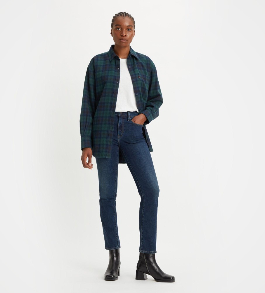 Levi's für Damen. 18883-0208 Jeans 724 Straight Straight Hohe Taille navy (27/32), Lässig, Baumwolle, Denim, Nachhaltig, Marine