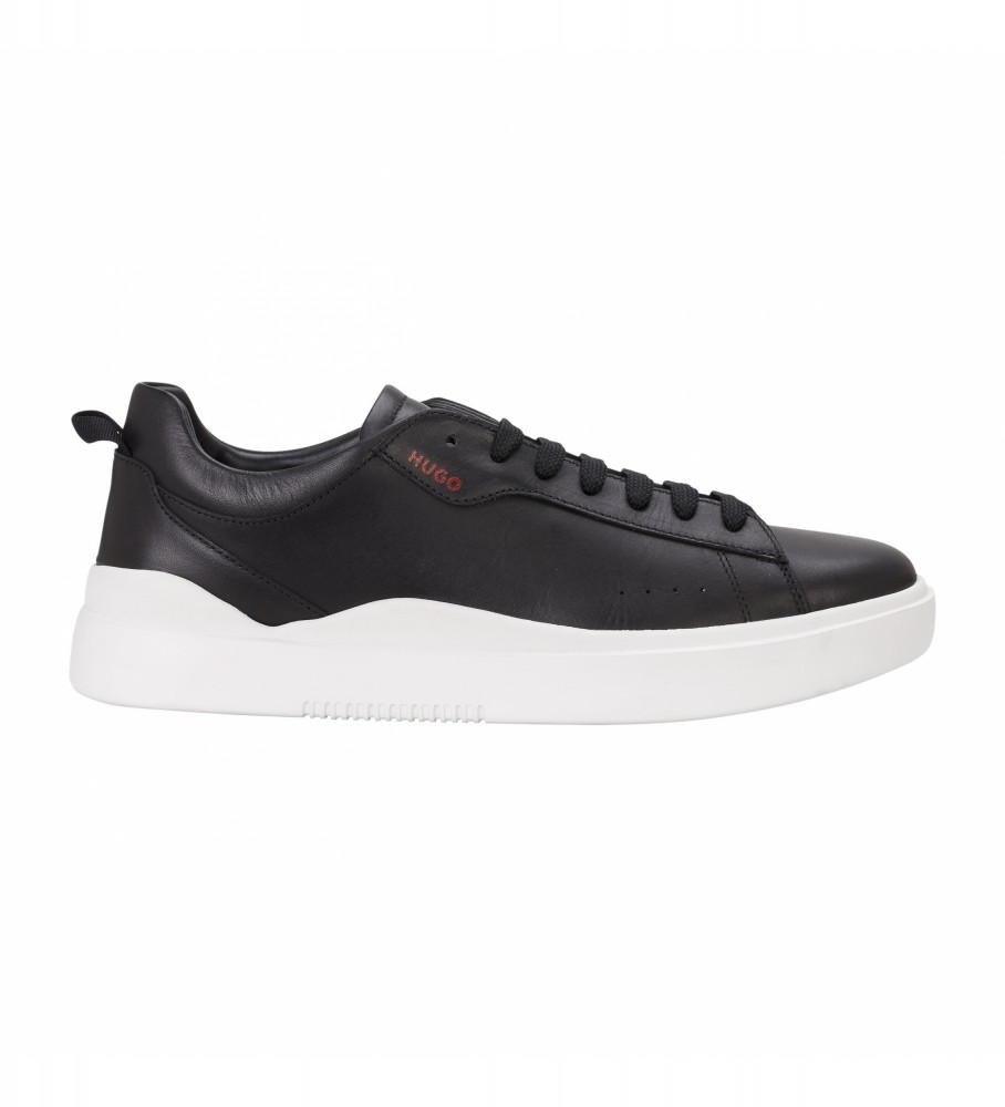 HUGO für Herren. 50499261 Blake Leder Sneakers schwarz (40), Wohnung, Schnürsenkel, Lässig