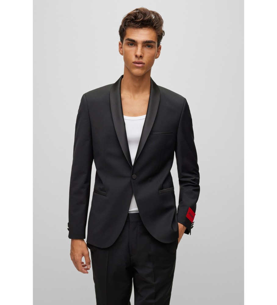 HUGO für Herren. 50476333 Schwarzer Blazer Arti schwarz (44), Lässig, Party, Wolle, Langarm