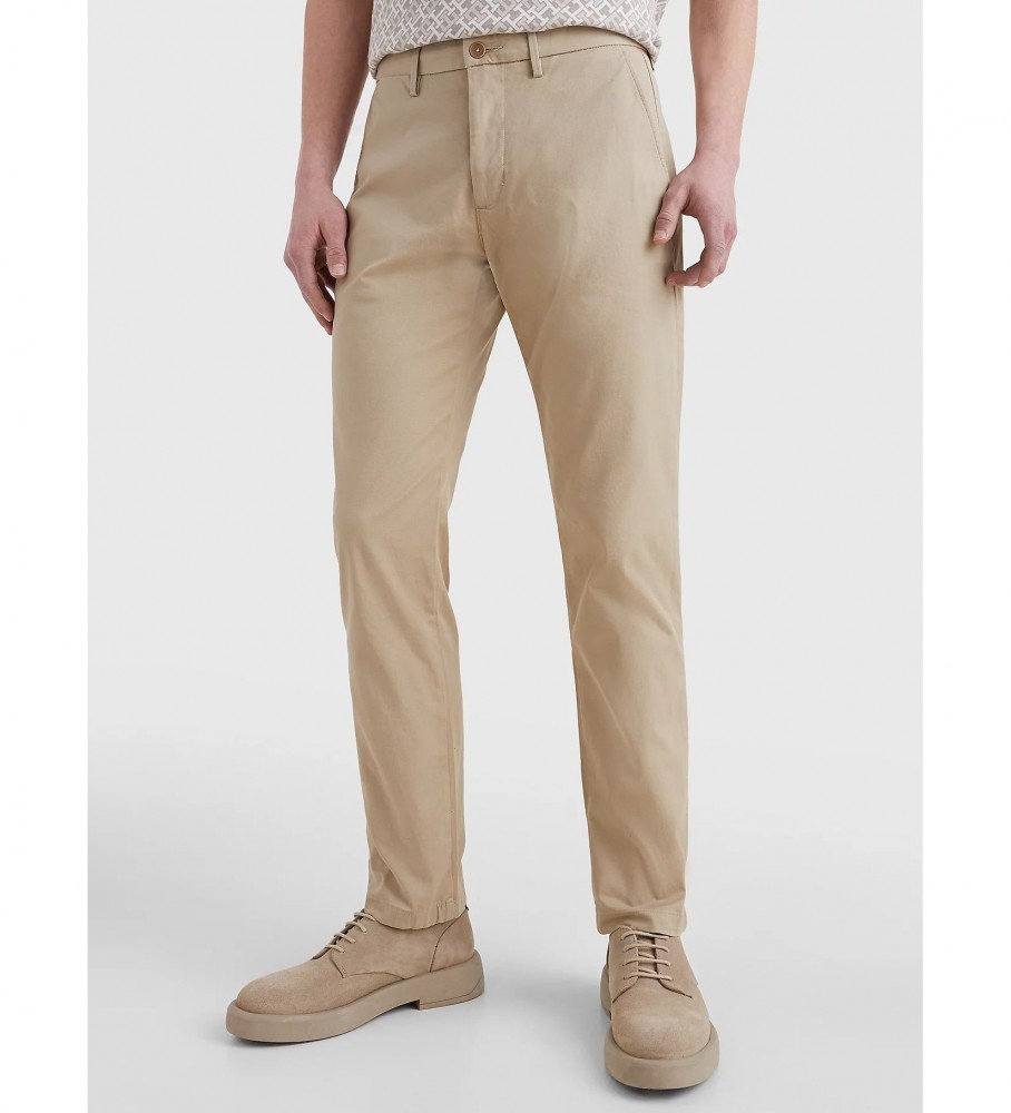 Tommy Hilfiger für Herren. MW0MW28884 Chino-Hose Denton 1985 Kollektion beige (28/30), Lässig, Bio-Baumwolle, Nachhaltig