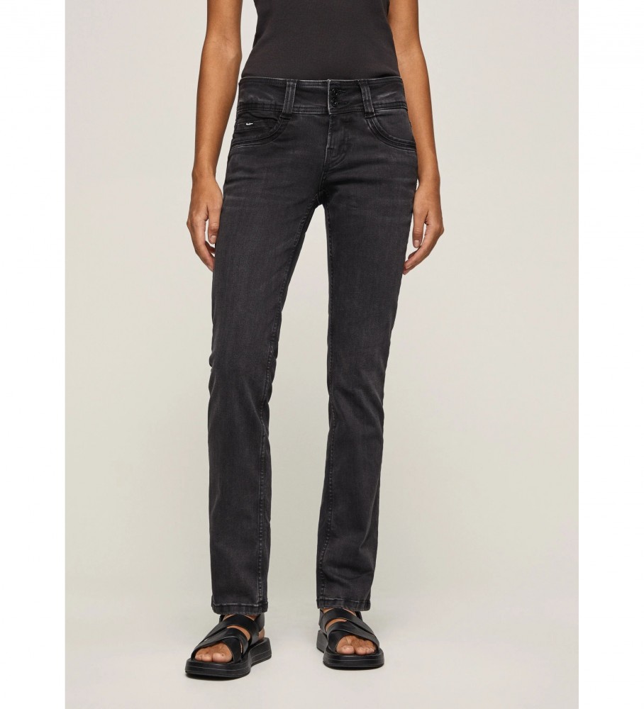 Pepe Jeans für Damen. PL204159VS1 Gen Regular Fit Jeans schwarz (24/30), Lässig, Denim, Bio-Baumwolle, Nachhaltig