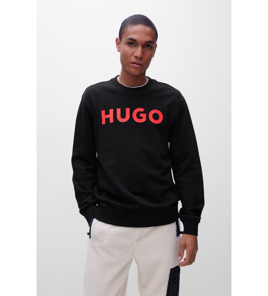 HUGO für Herren. 50477328 Dem Sweatshirt schwarz (L), Lässig, Langarm, Bio-Baumwolle, Nachhaltig