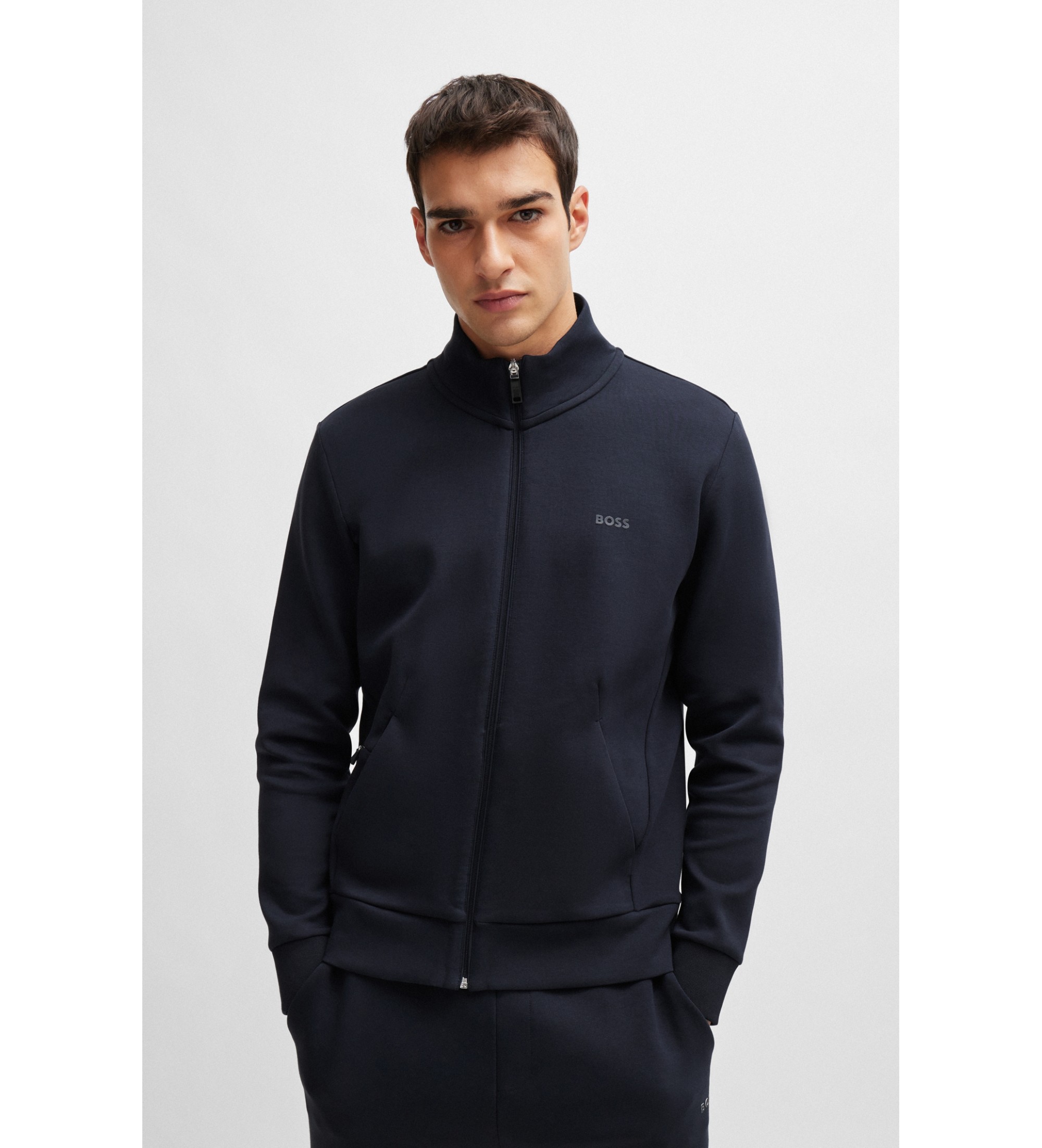 BOSS für Herren. 50506152 Sweatshirt Skaz navy (M), Lässig, Baumwolle, Langarm, Marine
