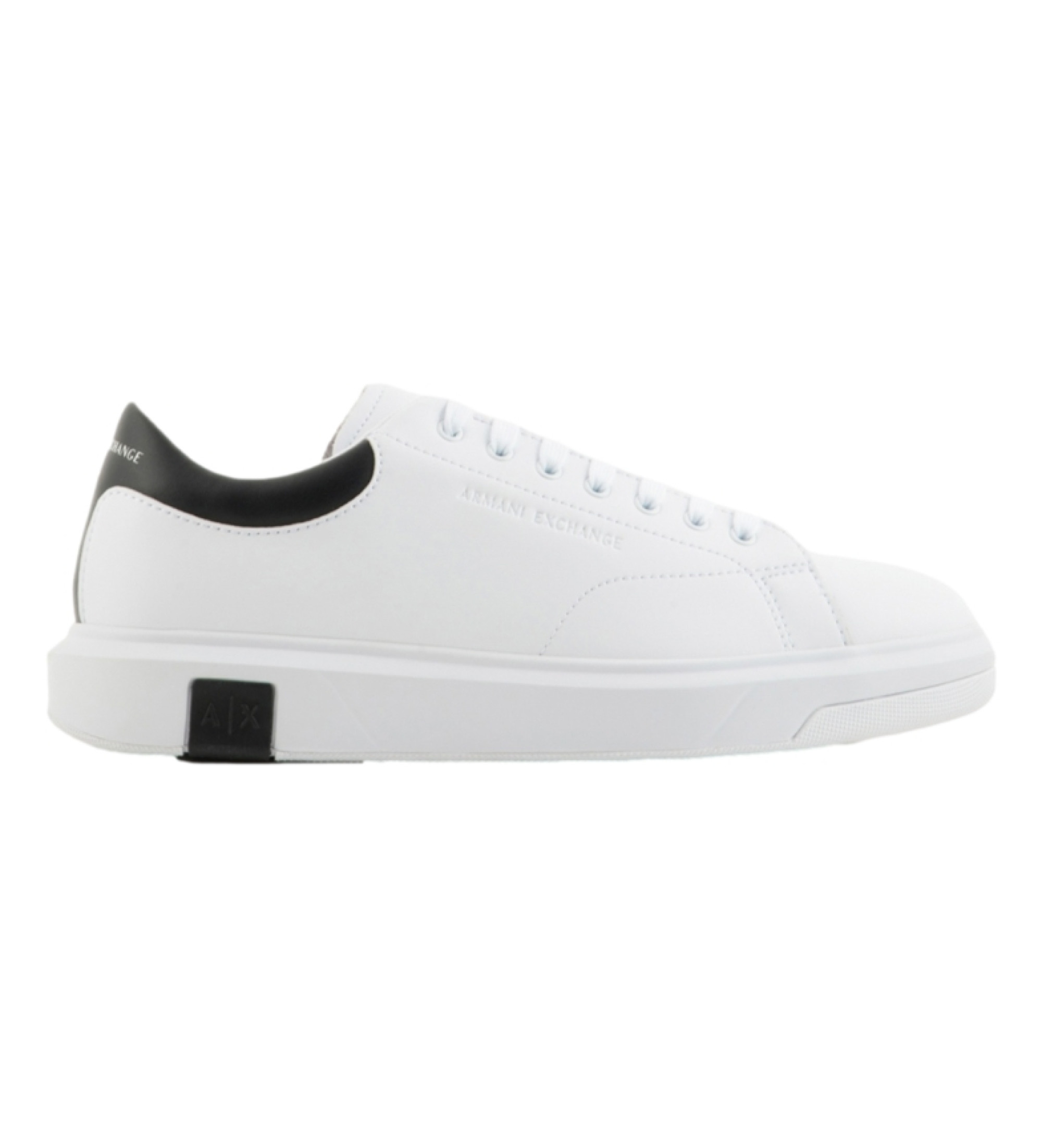 A|X Armani Exchange für Herren. XUX123XV534K488 Action Leder Turnschuhe weiß (46), Wohnung, Schnürsenkel, Lässig