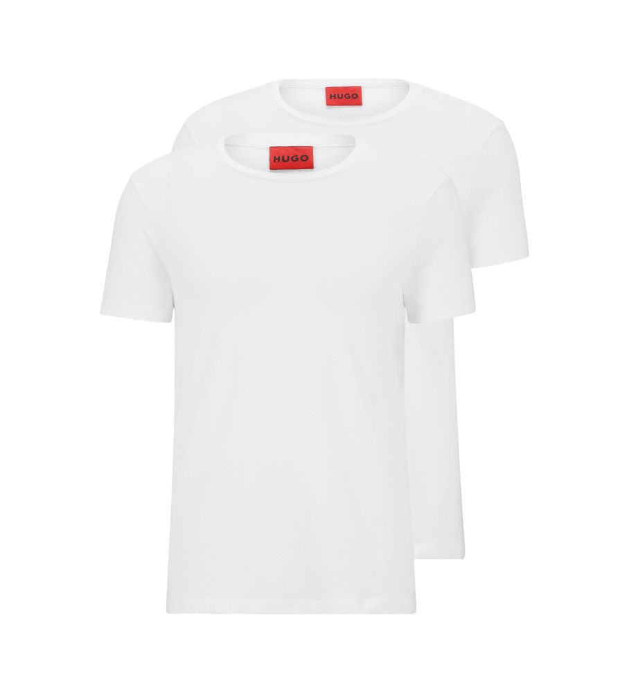 HUGO für Herren. 50325440 Pack 2 T-Shirts Rund weiß (XXL), Lässig, Baumwolle, Kurzarm, Nachhaltig