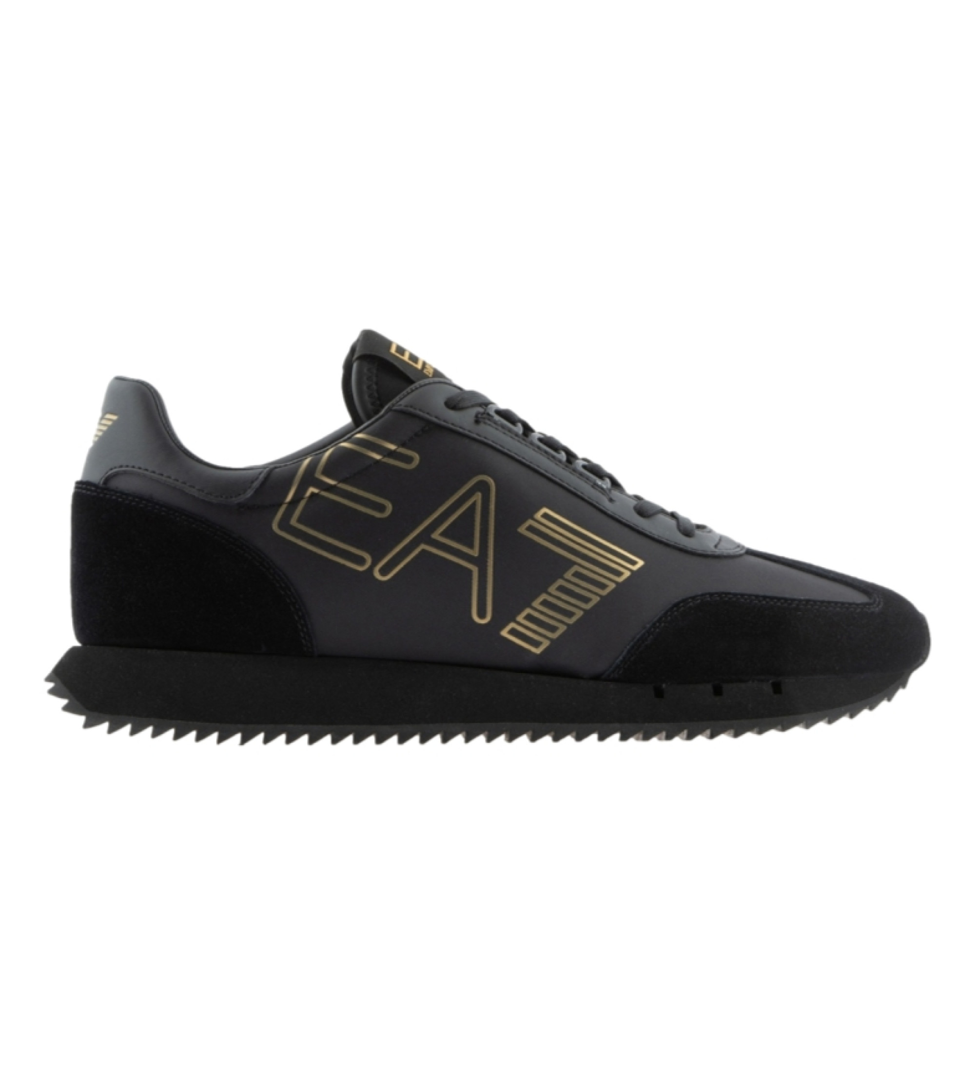 EA7 Unisex. X8X101_XK257 Turnschuhe Black&white Vintage schwarz (37 1/3), Wohnung, Schnürsenkel, Lässig