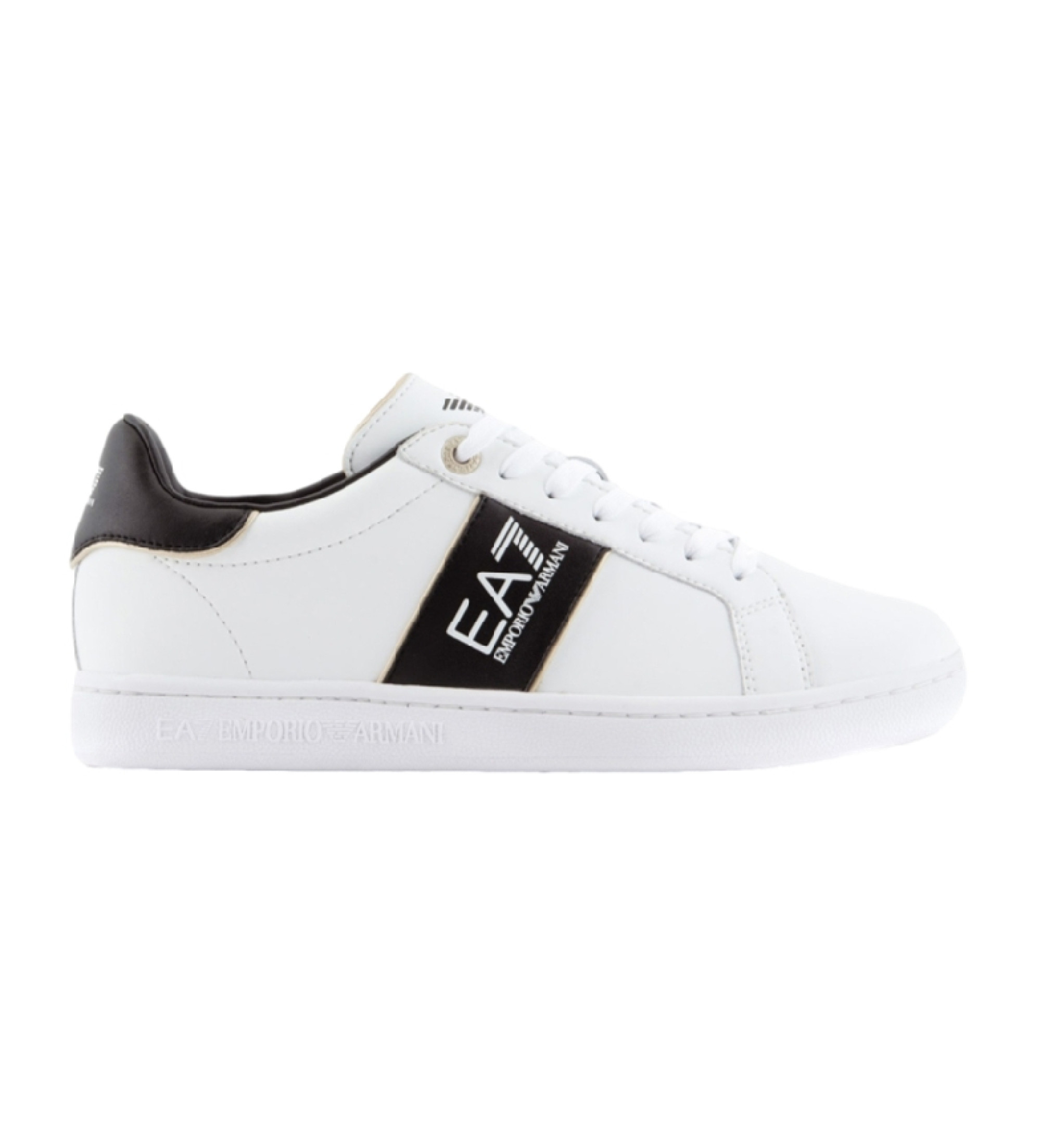 EA7 Unisex. X8X102_XK346 Klassische weiße Lederturnschuhe (36), Wohnung, Schnürsenkel, Lässig