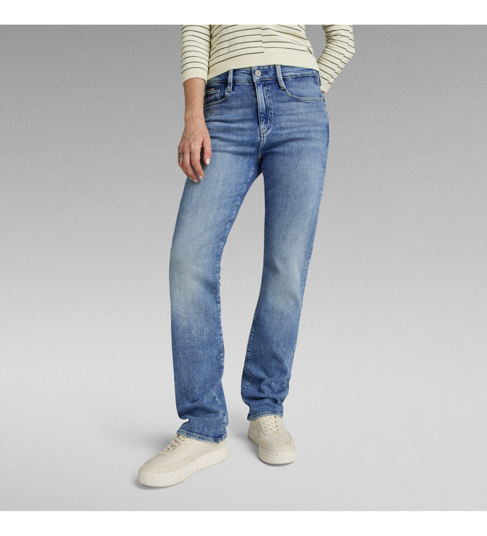 G-Star für Damen. D23951-D441-G347 Jeans Strace Straight blau (33/32), Lässig, Baumwolle, Denim
