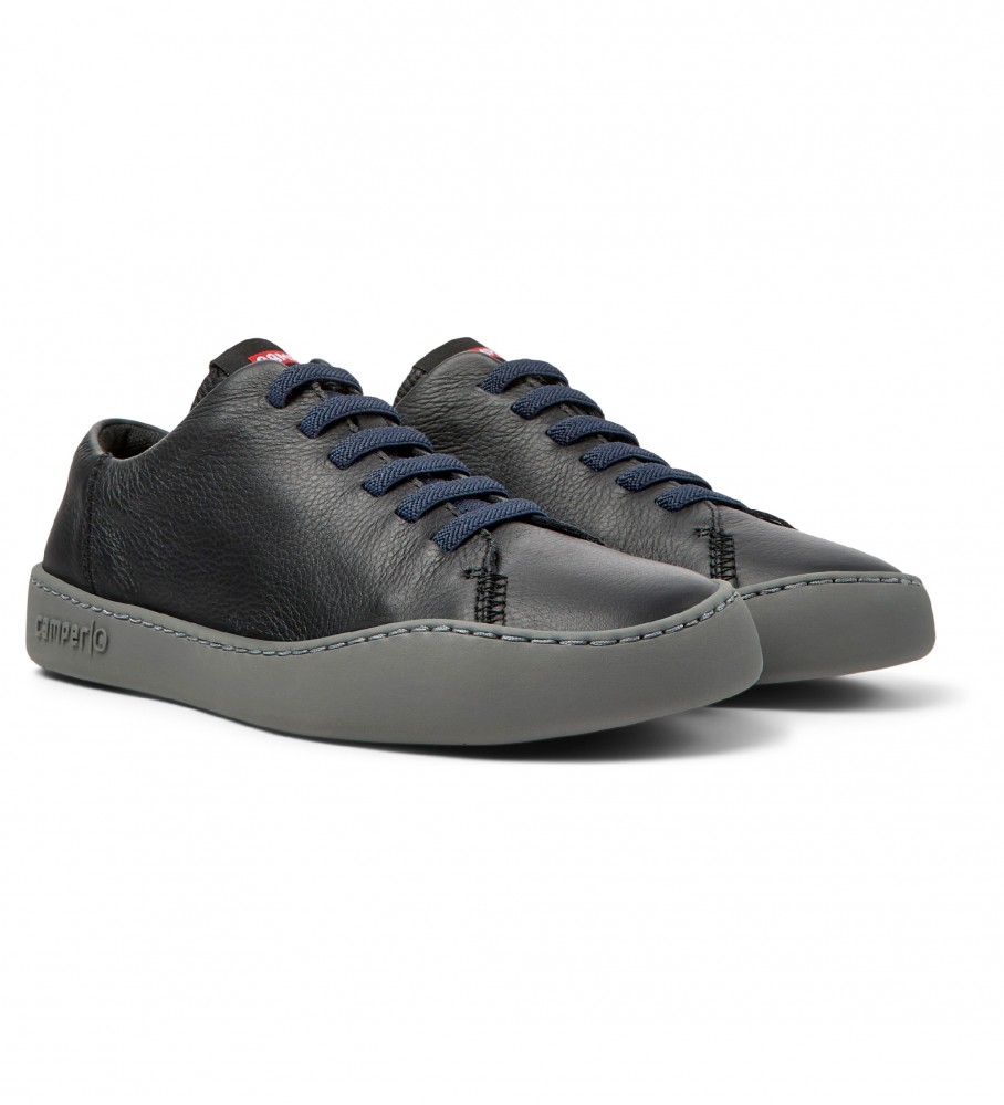 Campervoor vrouwen. K200877-031 Peu Touring Leren Sneakers zwart (39), Leer, Plat, Veters, Casual