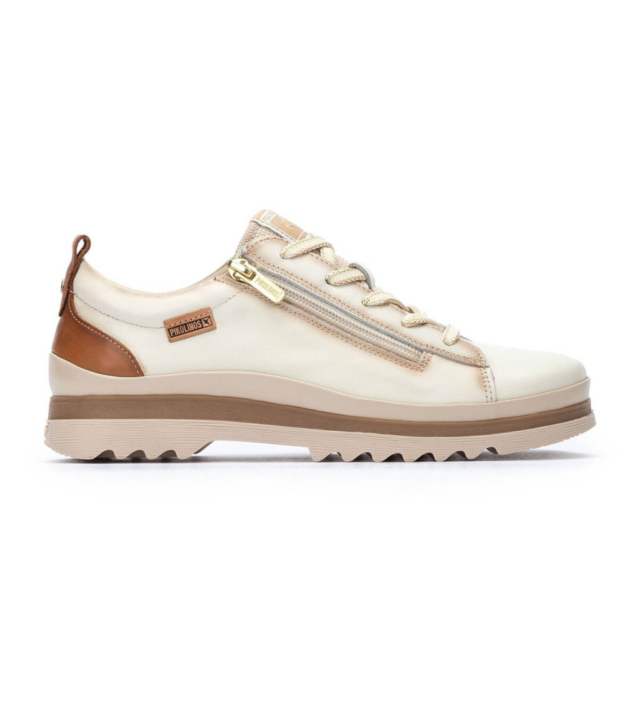 Pikolinos für Damen. W3W-6979C1 Leder Turnschuhe Vigo weiß creme (35), Wohnung, 1 bis 3 cm, Reißverschluss, Lässig