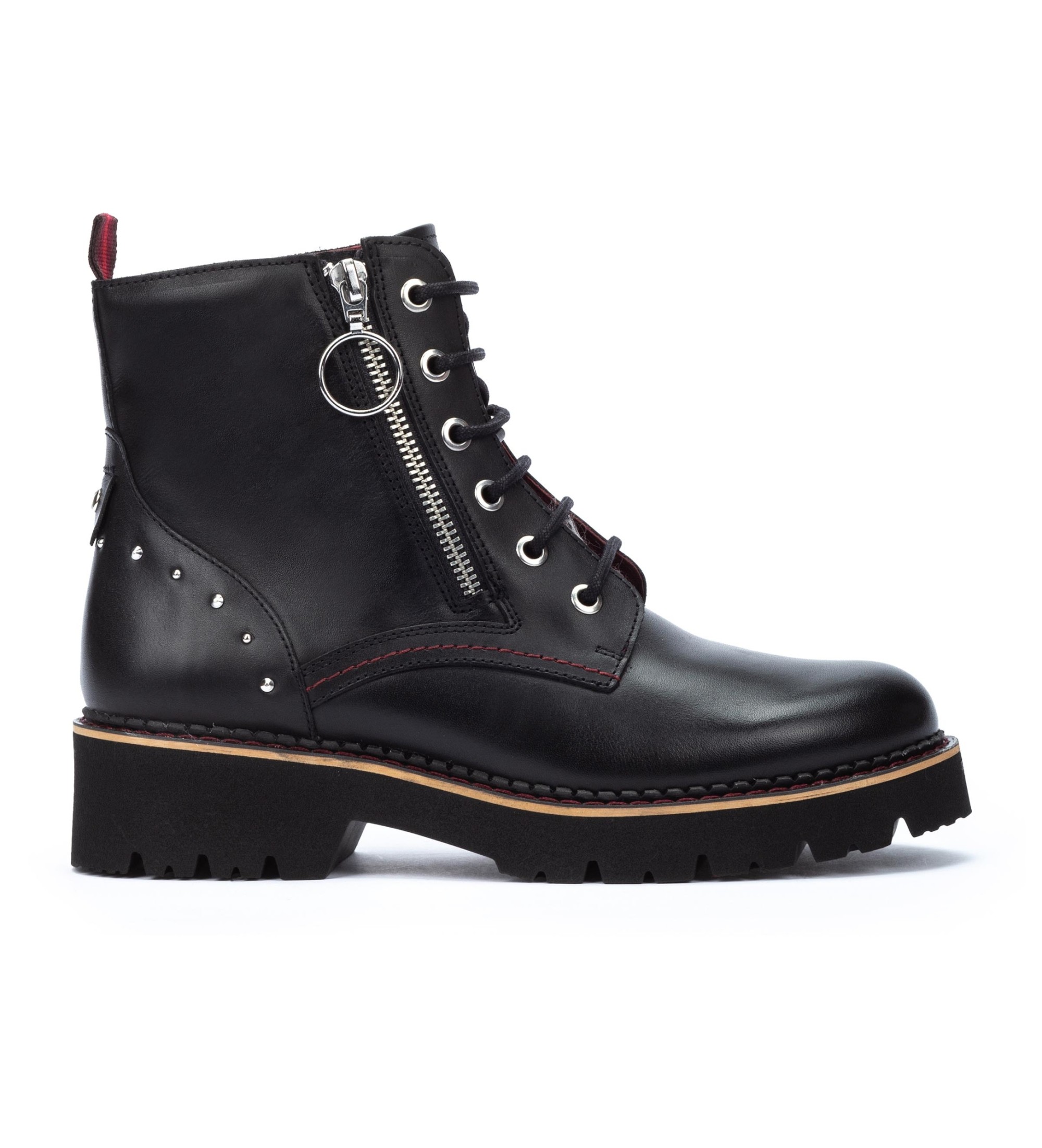 Pikolinos für Damen. W6S-8619 Vicar Lederstiefelette schwarz (36), Wohnung, Schnürsenkel, Reißverschluss, Lässig