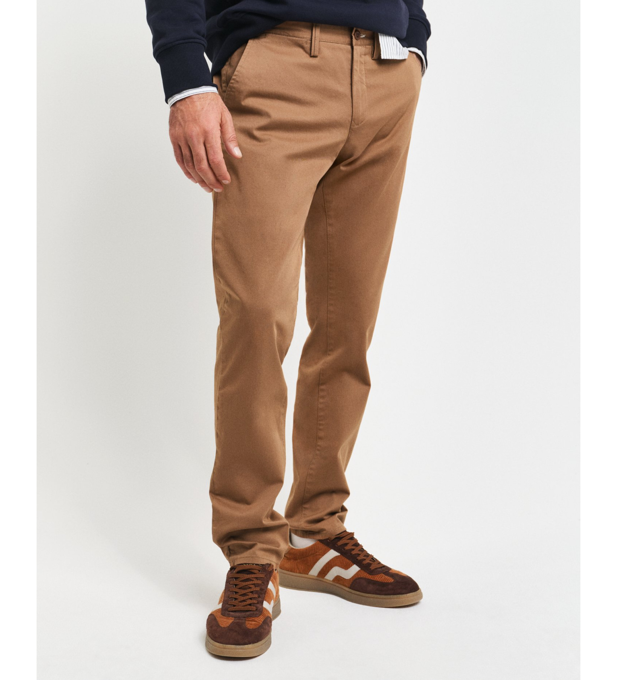 Gant für Herren. 1505221 Slim Fit Braun Twill Chino-Hose (32/34), Lässig, Baumwolle