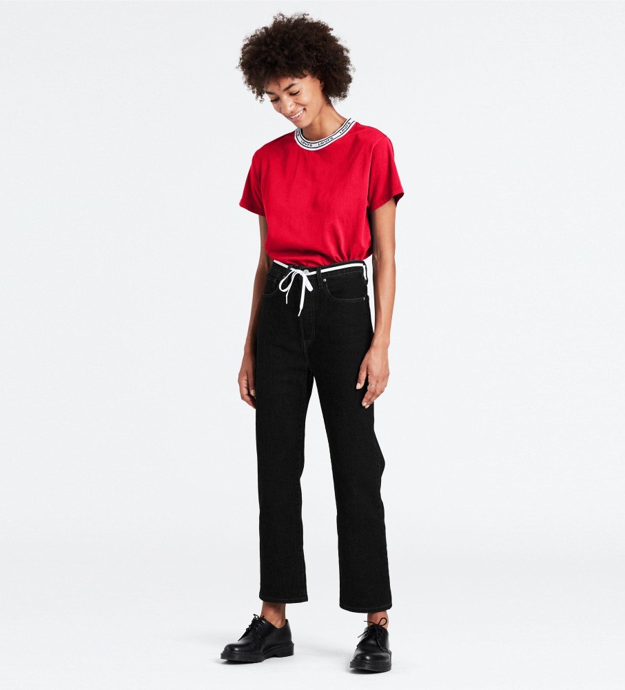 Levi's für Damen. 72693-0012 Ribcage Ankle Jeans Schwarz (25/31), Lässig, Baumwolle