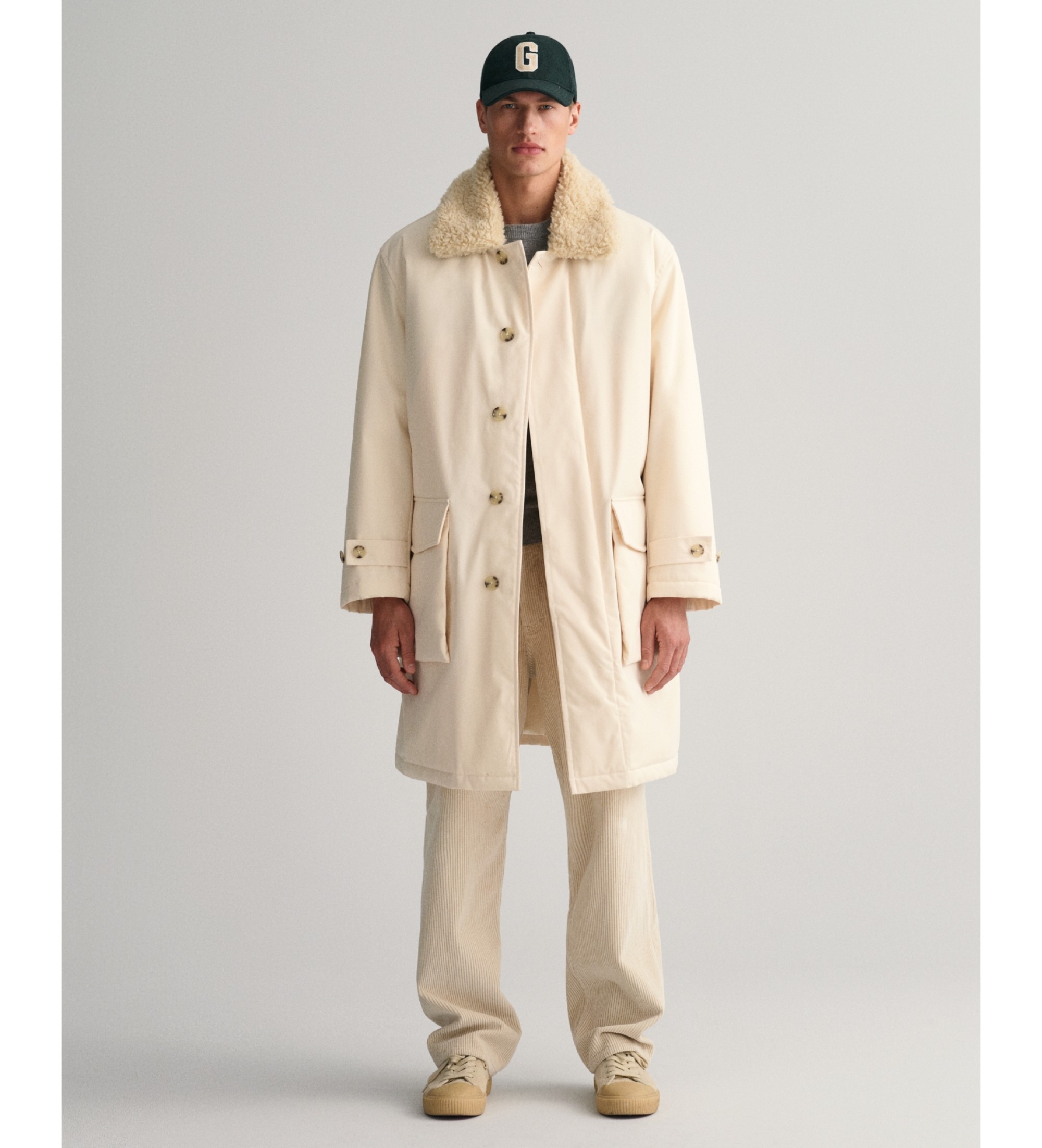 Gant für Herren. 7006373 Beigefarbener Funktionsmantel (XL), Lässig, Baumwolle, Langarm