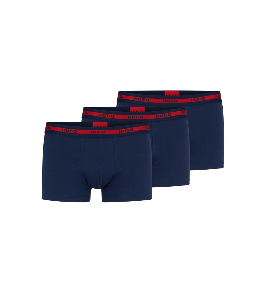 HUGO für Herren. 50492375 3er Pack Drilling Planet navy Boxershorts (M), Heimtextilien, Baumwolle, Marine