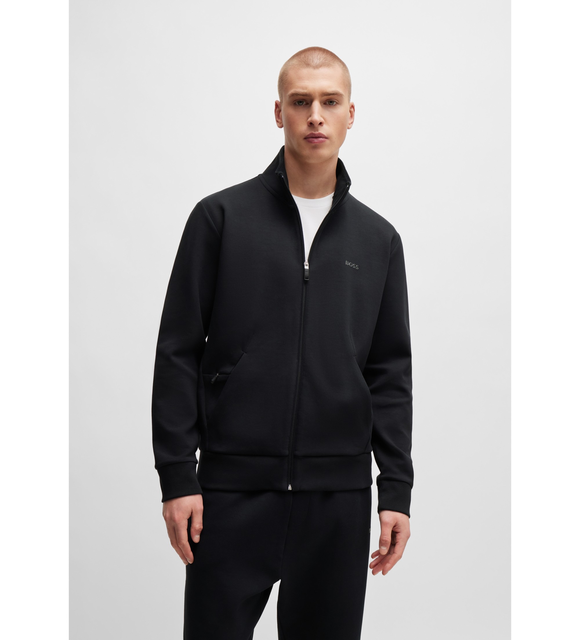 BOSS für Herren. 50506152 Skaz Sweatshirt schwarz (L), Lässig, Baumwolle, Langarm
