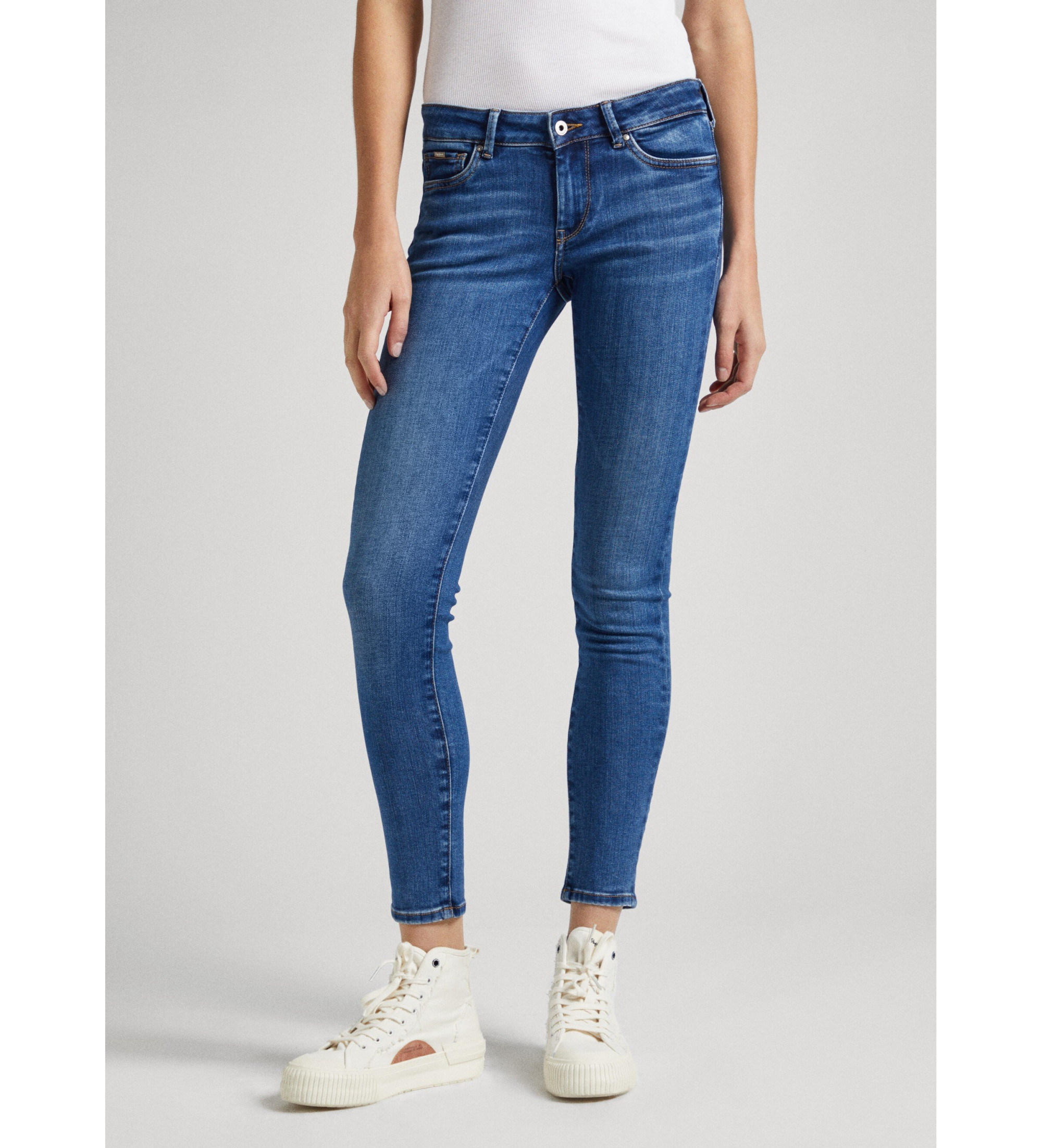 Pepe Jeans für Damen. PL204583XW6 Blaue Skinny-Jeans mit niedriger Leibhöhe (25/30), Lässig, Baumwolle, Denim
