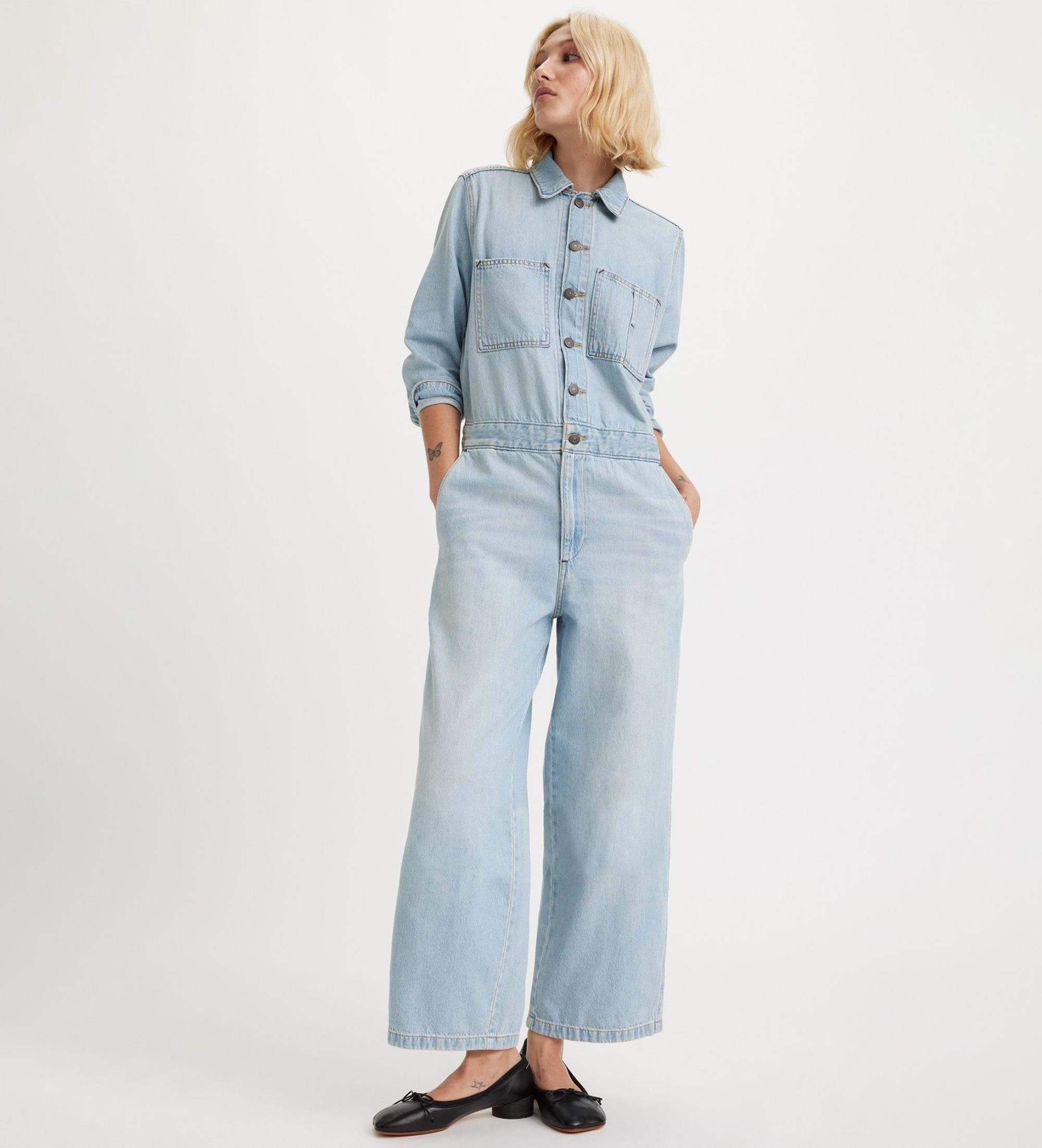 Levi's für Damen. A5930-0006 Overall Iconic Lightweight blau (M), Lässig, Baumwolle, Denim, Langarm