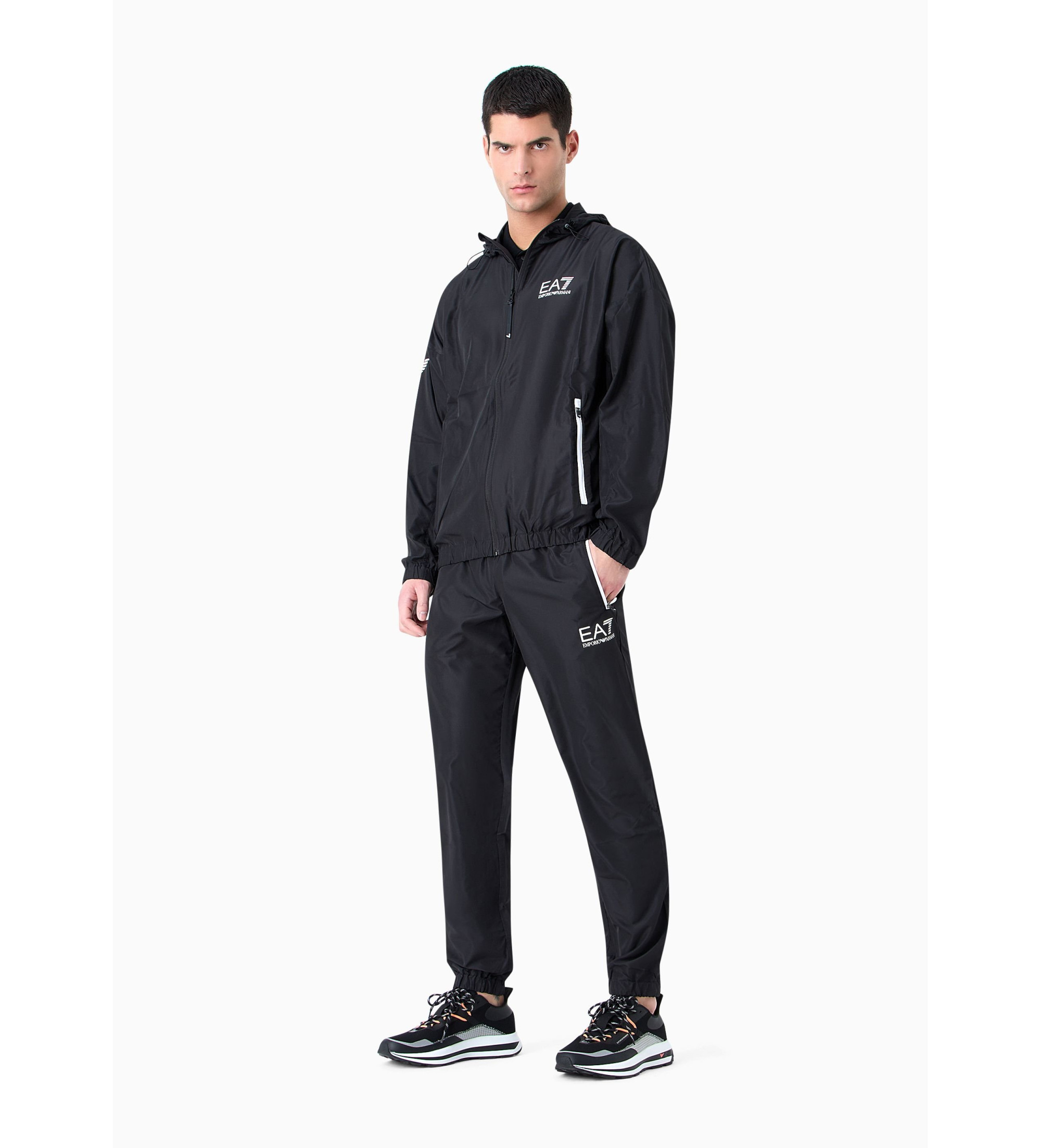 EA7 für Herren. 8NPV08_PN4HZ Trainingsanzug Tennis Pro Ventus7 schwarz (M), Lässig, Sportlich, Multisport, Polyester, Langarm