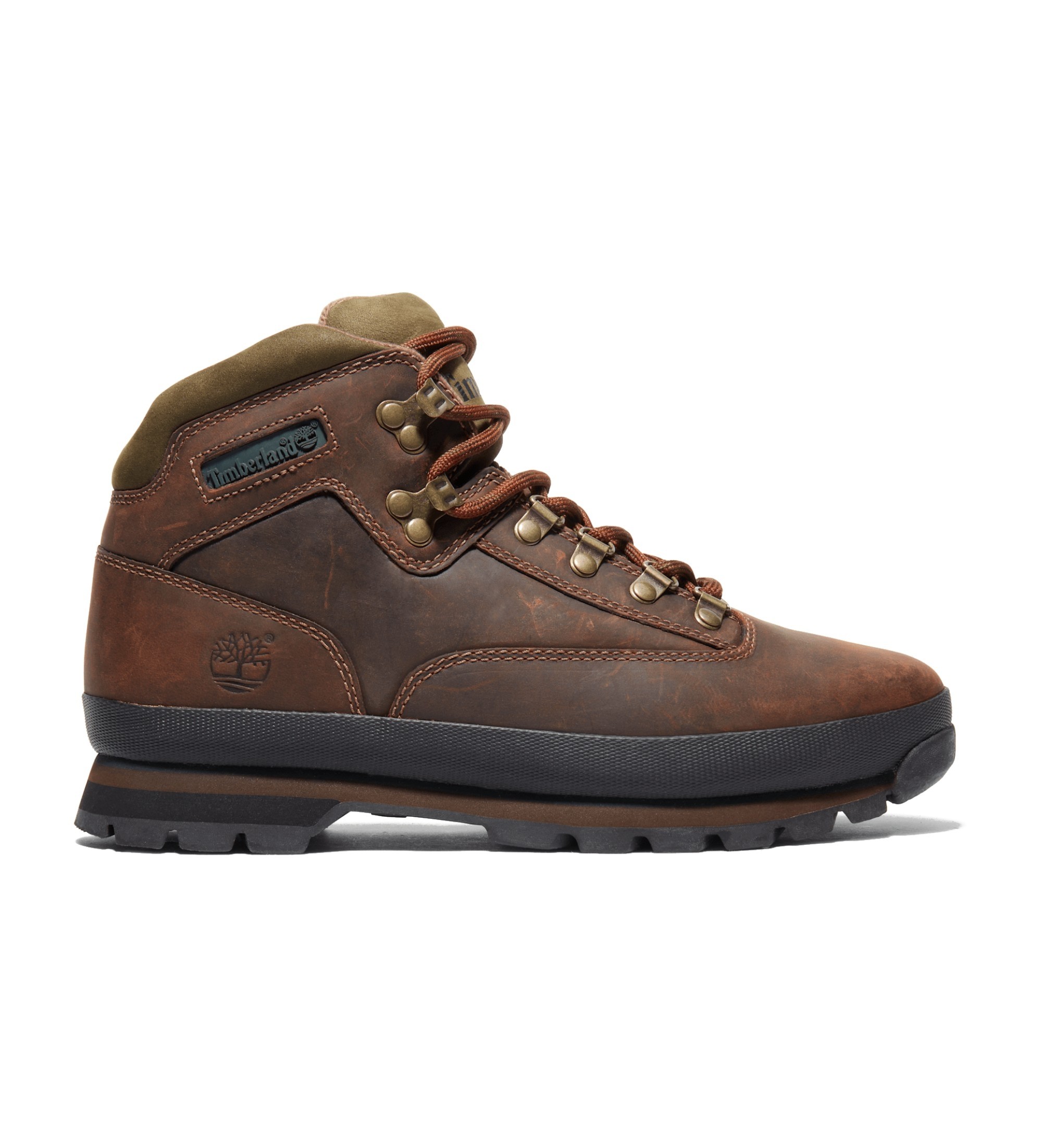 Timberland für Herren. TB0951002141 Euro Hiker brauner Leder-Schnürstiefel für Bergsteiger (44), Wohnung, Schnürsenkel, Lässig