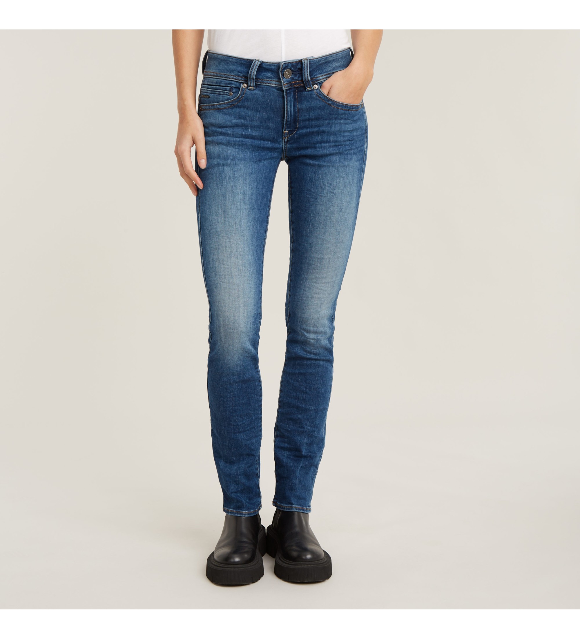 G-Star für Damen. D07145-8968-6028 Jeans Midge Straight blau (29/28), Lässig, Baumwolle, Denim