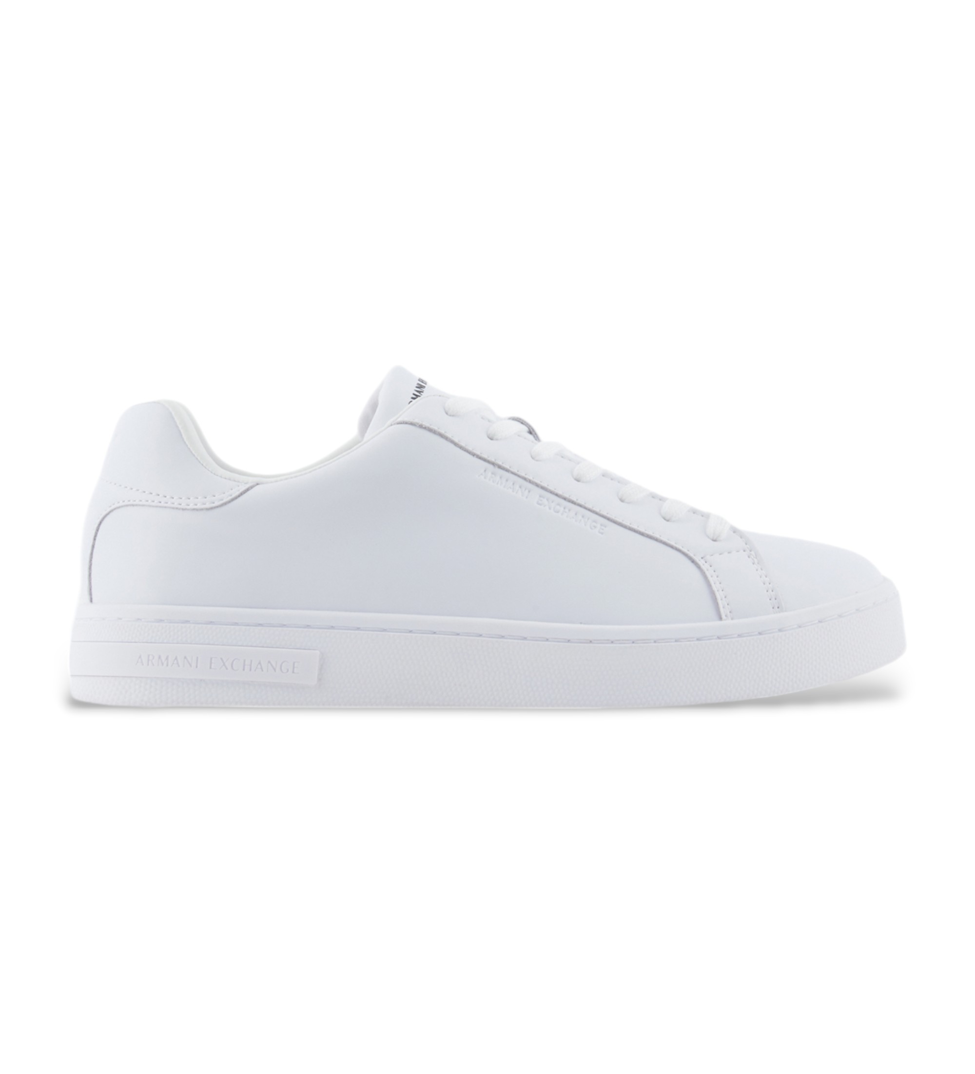 A|X Armani Exchange für Herren. XM000141AF11912U0002 Weiße Leder-Turnschuhe (44), Wohnung, Schnürsenkel, Lässig