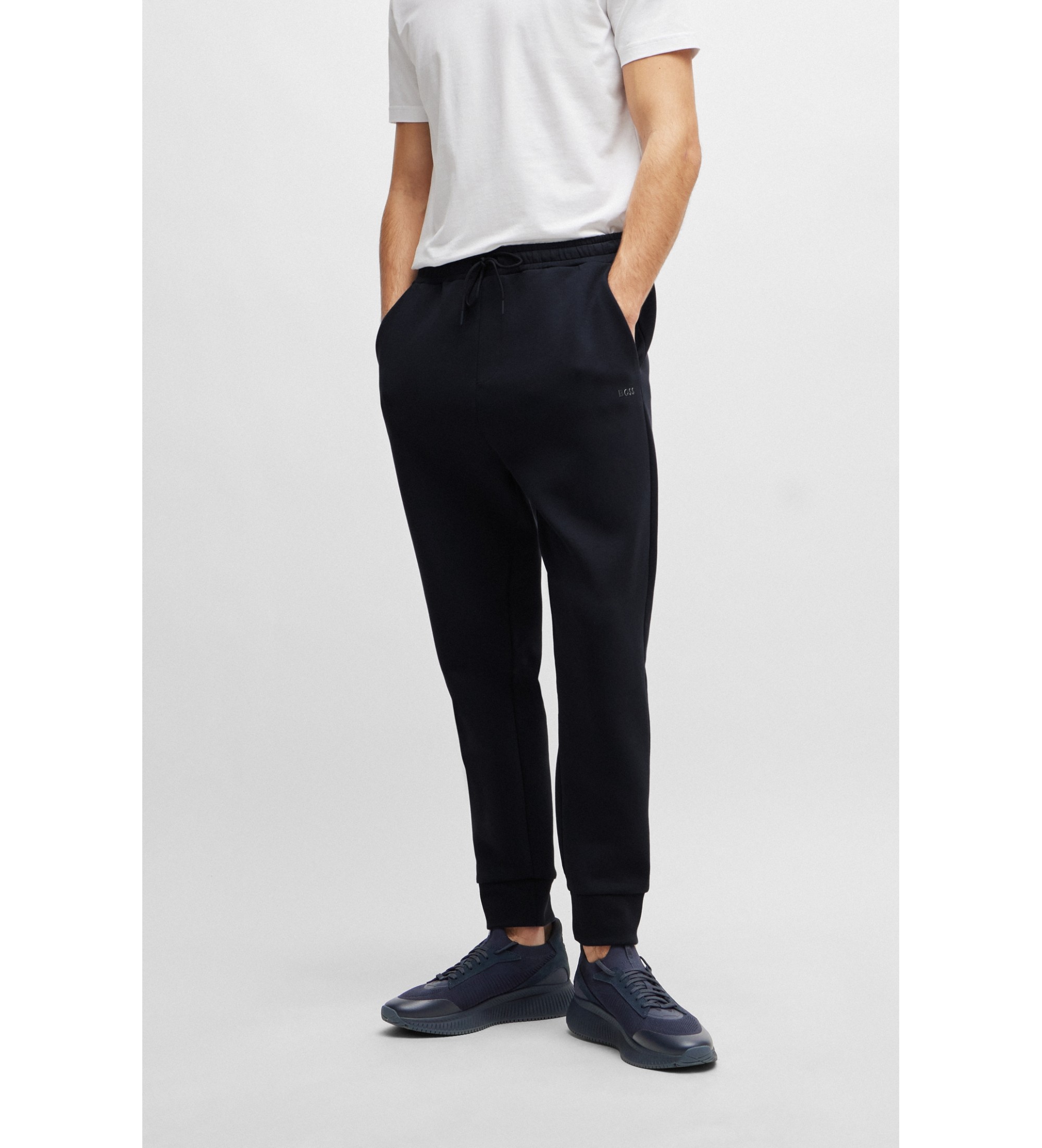 BOSS für Herren. 50506141 Hadiko marineblaue Hose (L), Lässig, Baumwolle