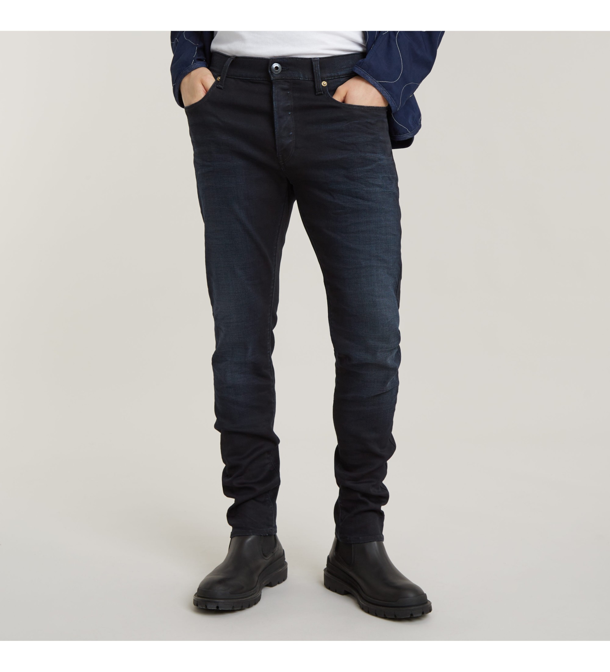 G-Star für Herren. 51001-5245-89 Jeans 3301 Slim navy (33/36), Lässig, Baumwolle, Denim, Marine