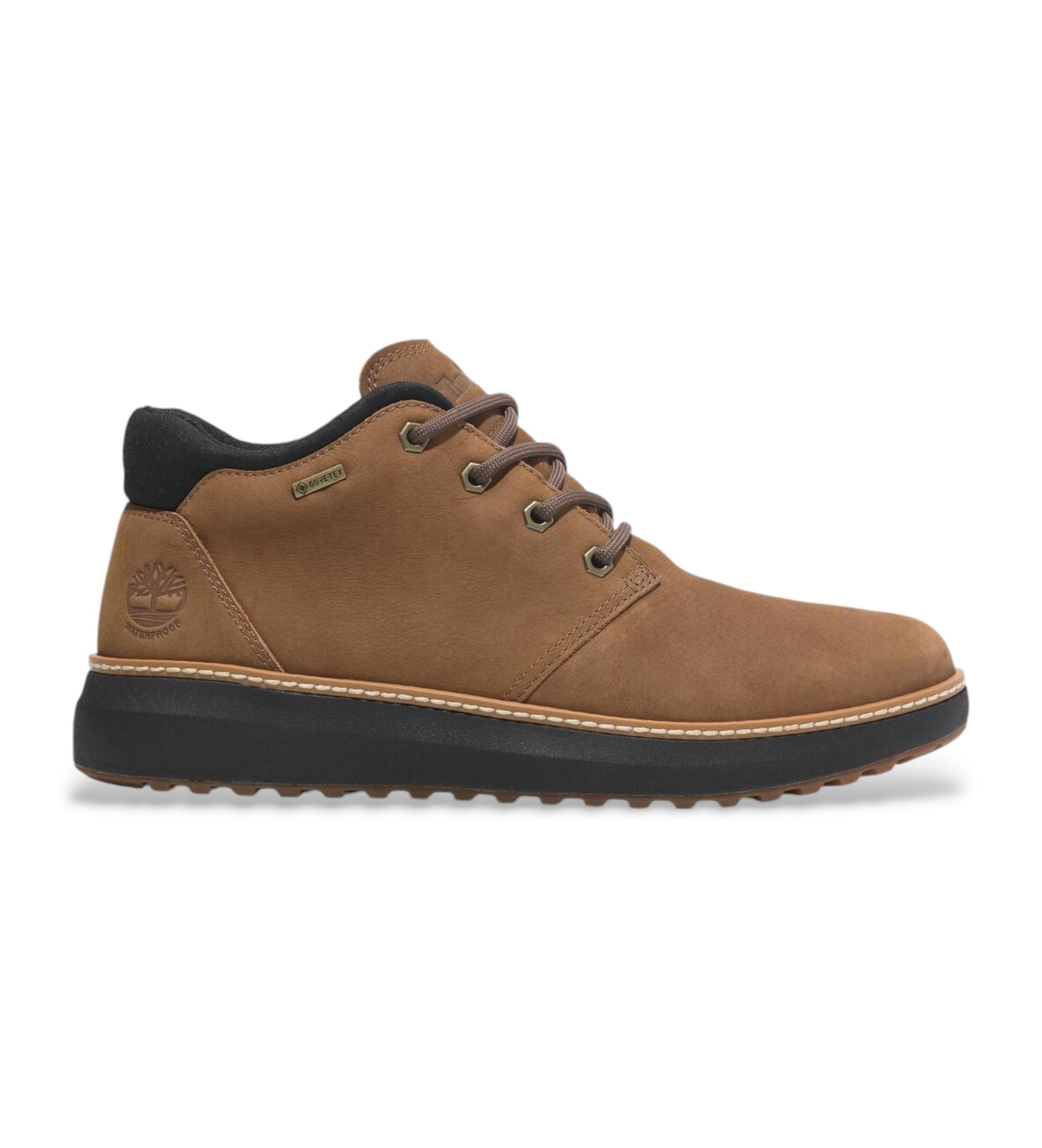 Timberland für Herren. TB0A6A8NEM71 Hudson Road Chukka-Stiefel aus braunem Leder mit Gore-Tex-Membran Hudson Road (45), Wohnung, Schnürsenke