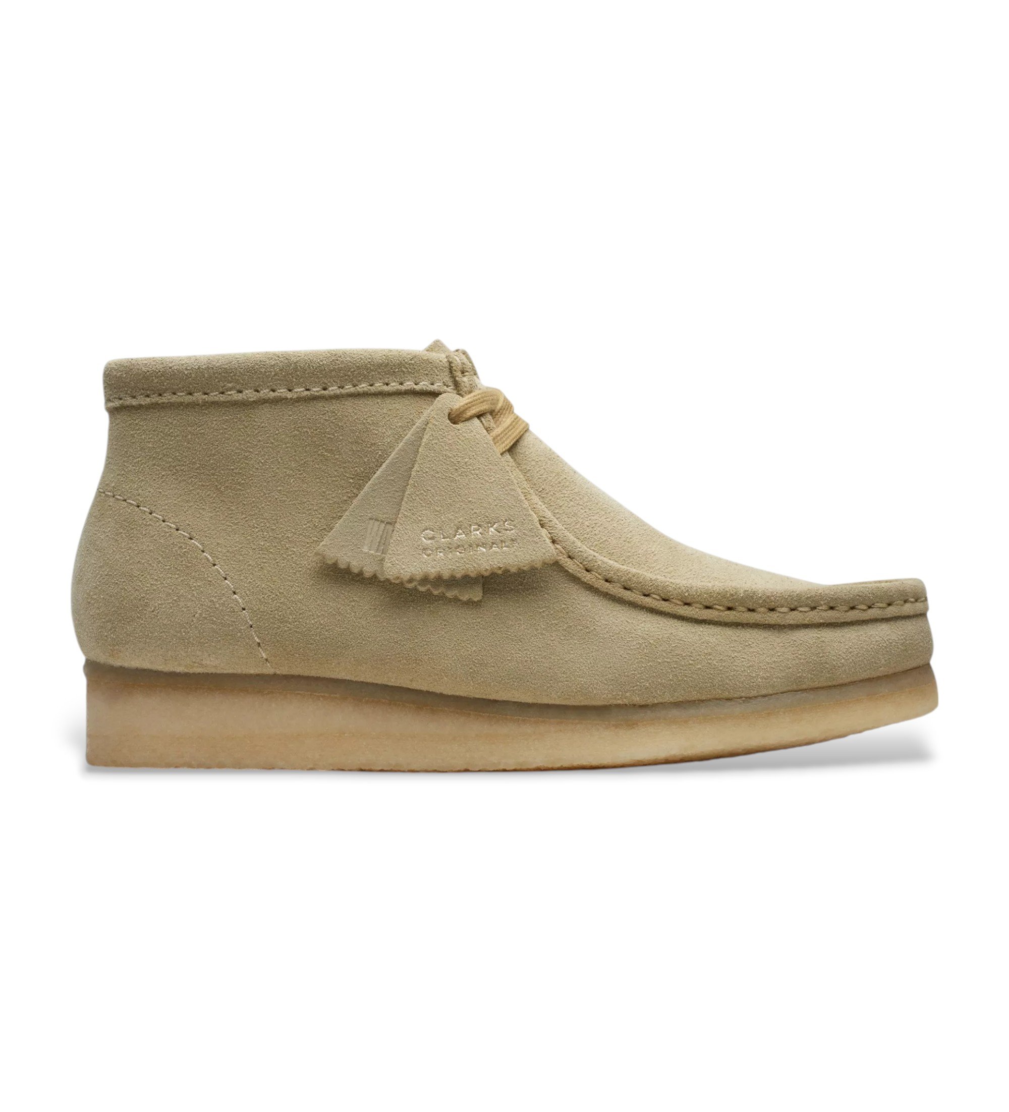Clarks für Herren. 26155520 Wallabee Beige Lederstiefeletten (39), 1 bis 3 cm, Wildleder, Schnürsenkel, Lässig