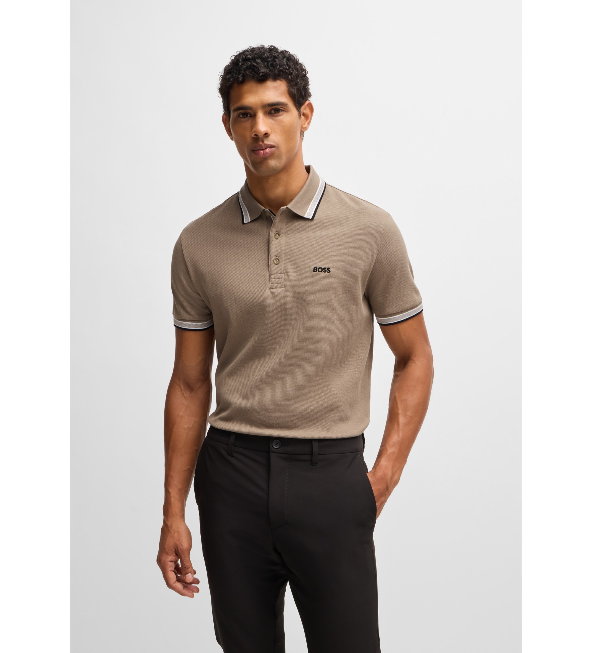 BOSS für Herren. 50469055 Poloshirt Paddy aus Piqué braun (M), Lässig, Baumwolle, Kurzarm