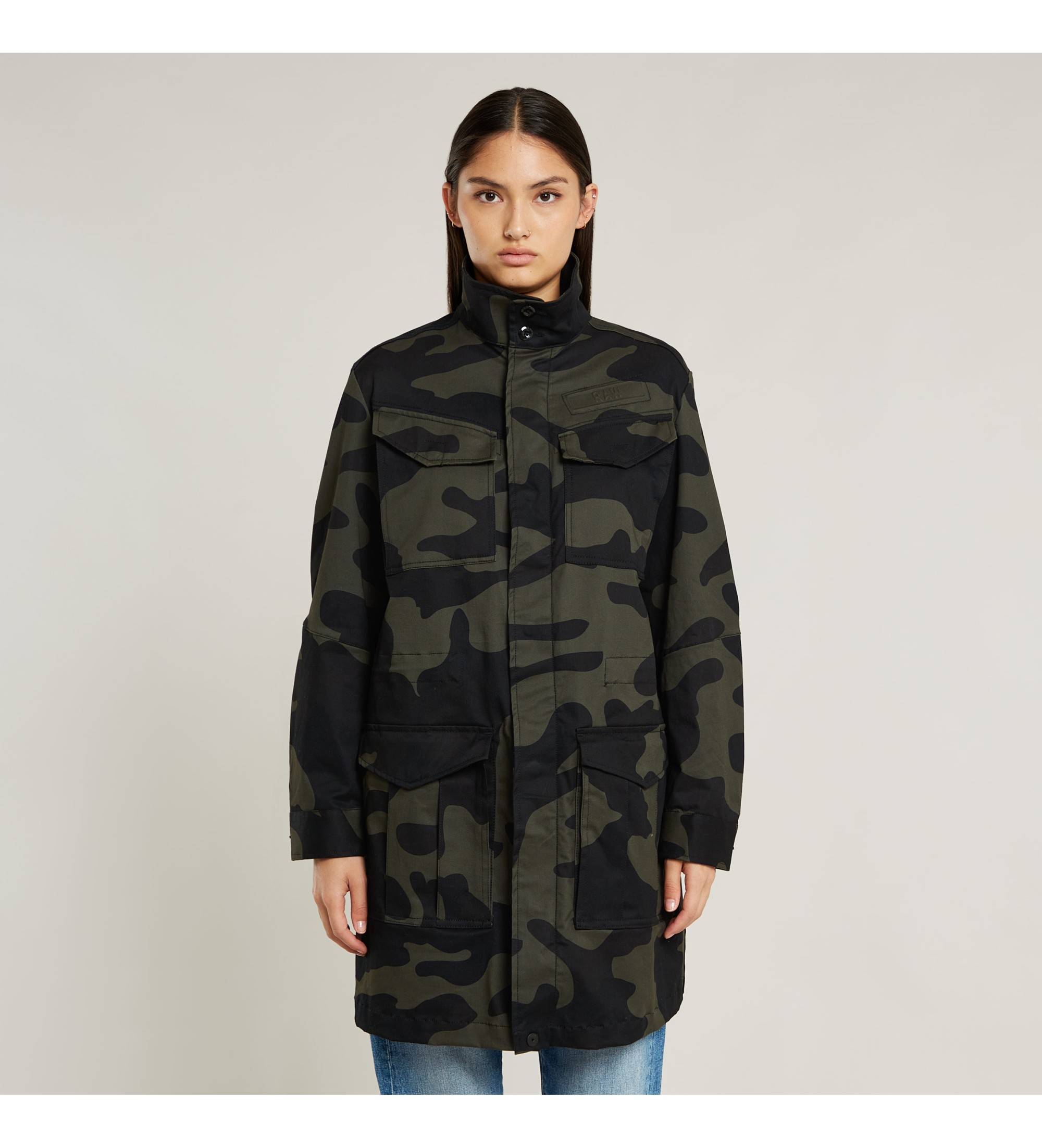 G-Star für Damen. D26499-8384-7063 Rovic Camouflage Überhemd (S), Lässig, Baumwolle, Langarm
