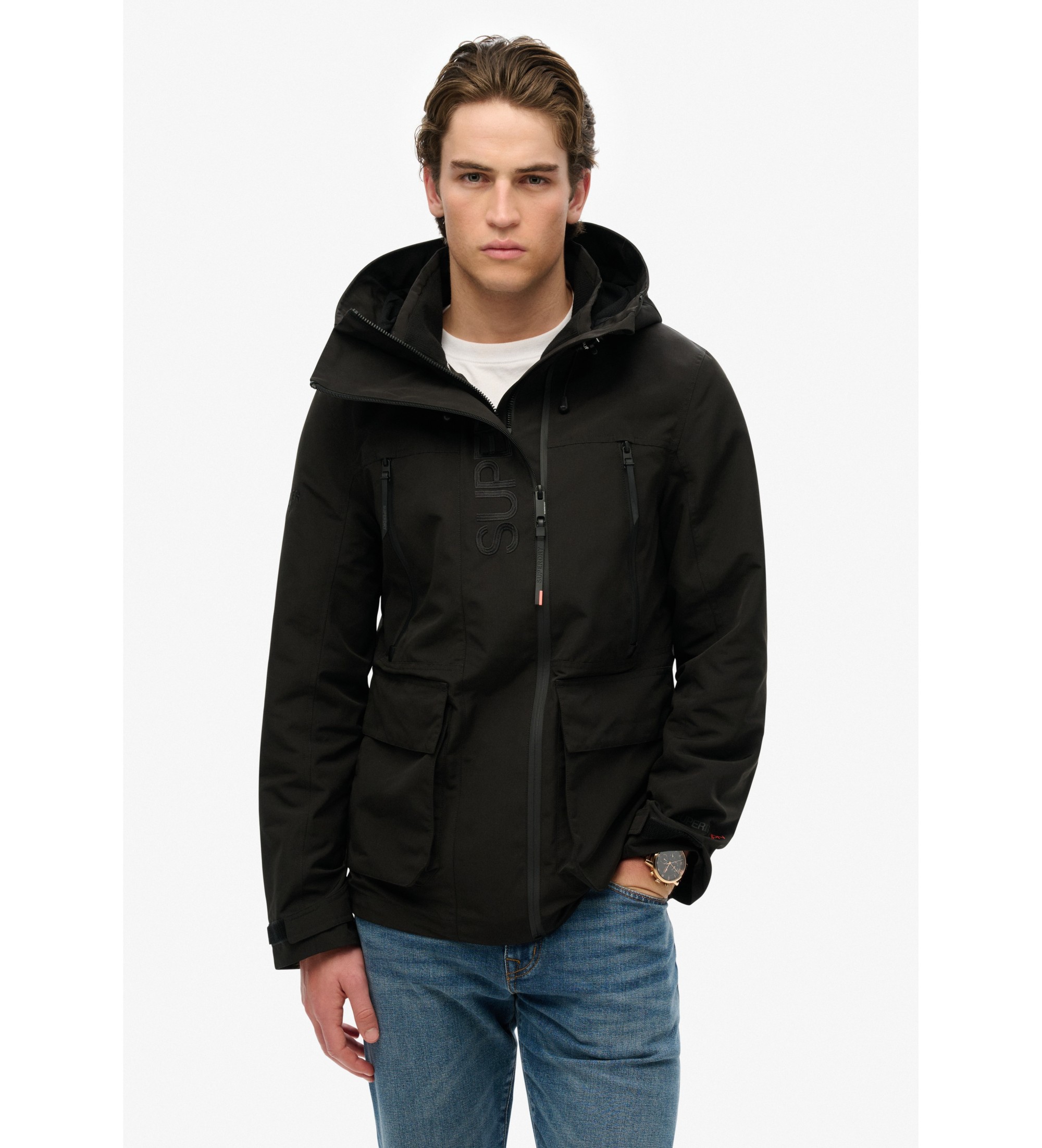 Superdry für Herren. M5012104A Ultimate Windbreaker Jacke schwarz (M), Lässig, Recyceltes Polyester, Nachhaltig