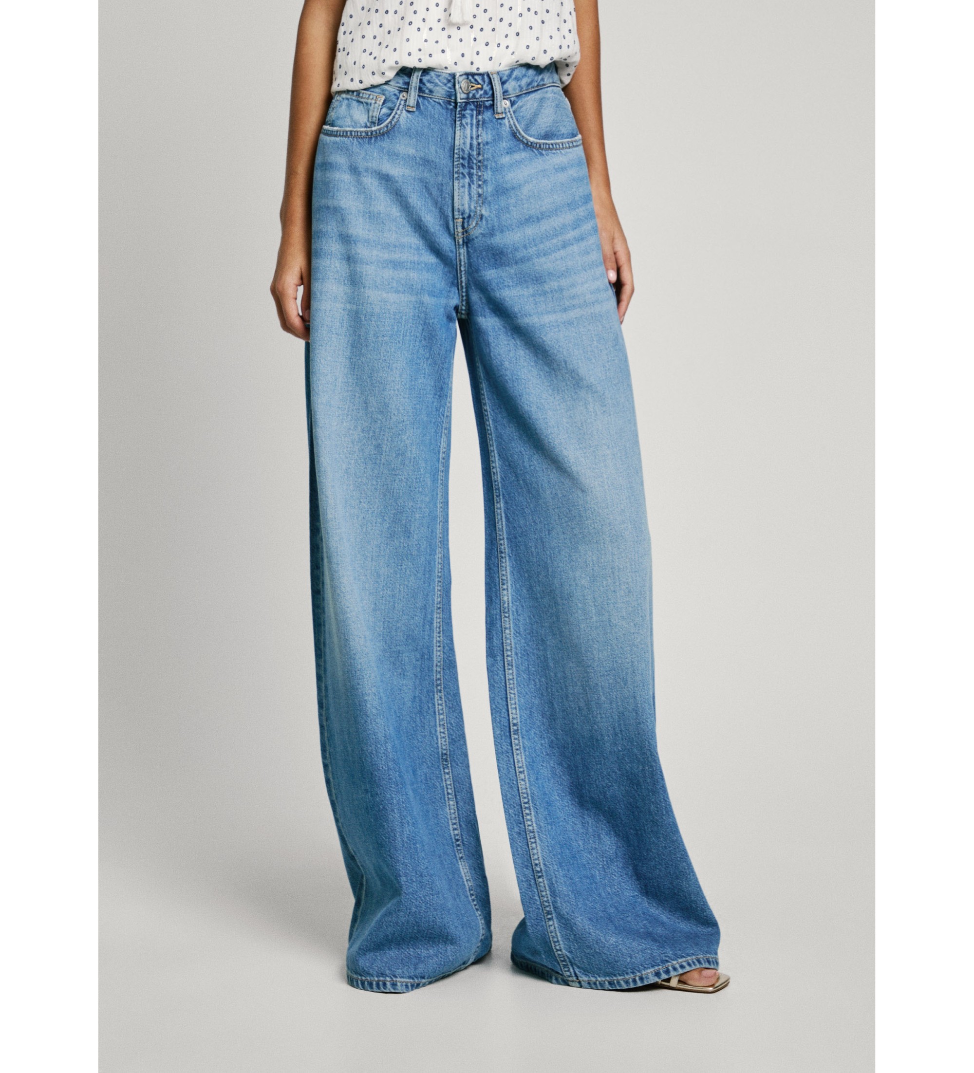 Pepe Jeans für Damen. PL205015 Weit geschnittene Jeans Mw Vintage blau (28/34), Lässig, Baumwolle, Denim, Nachhaltig