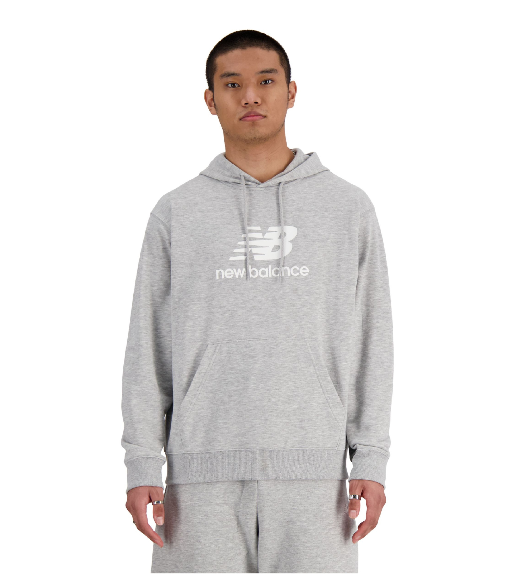 New Balance für Herren. MT41501 Sport Essentials Sweatshirt grau (S), Lässig, Baumwolle, Langarm