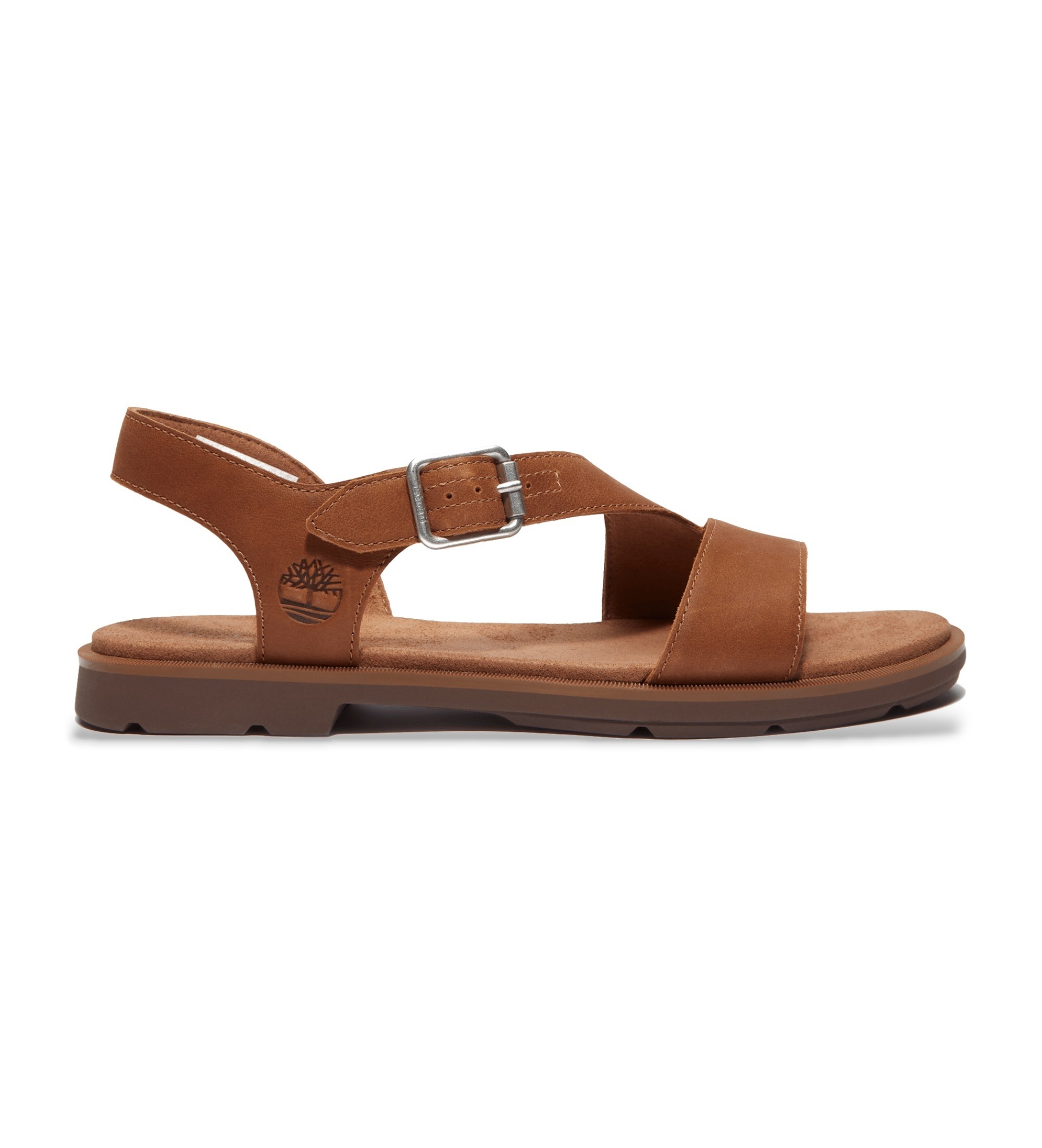 Timberland für Damen. TB0A2R2TEM61 Calista Bay Ledersandalen braun (37 W), Wohnung, Schnalle, Lässig