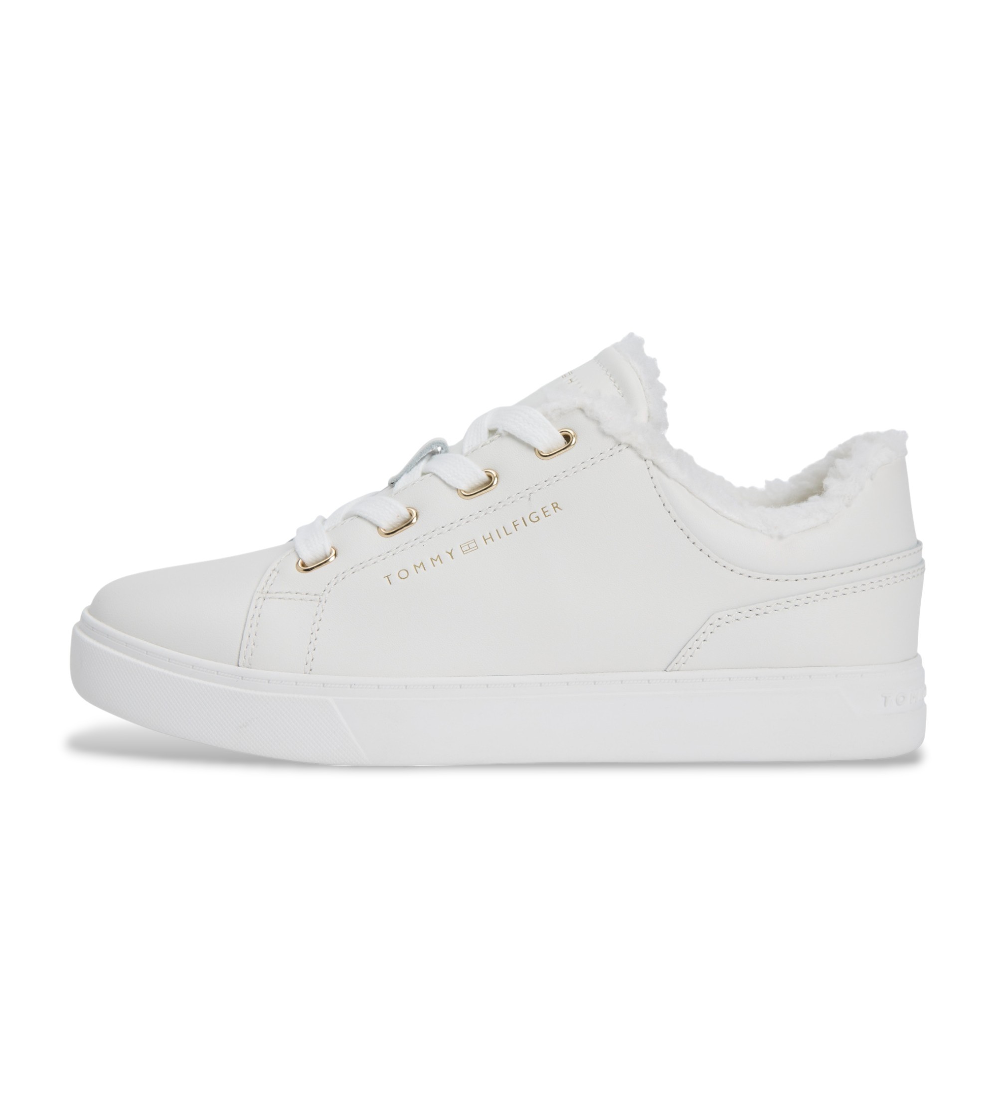 Tommy Hilfiger für Damen. FW0FW08824 Casual Leder Turnschuhe weiß (39), Wohnung, Schnürsenkel, Lässig