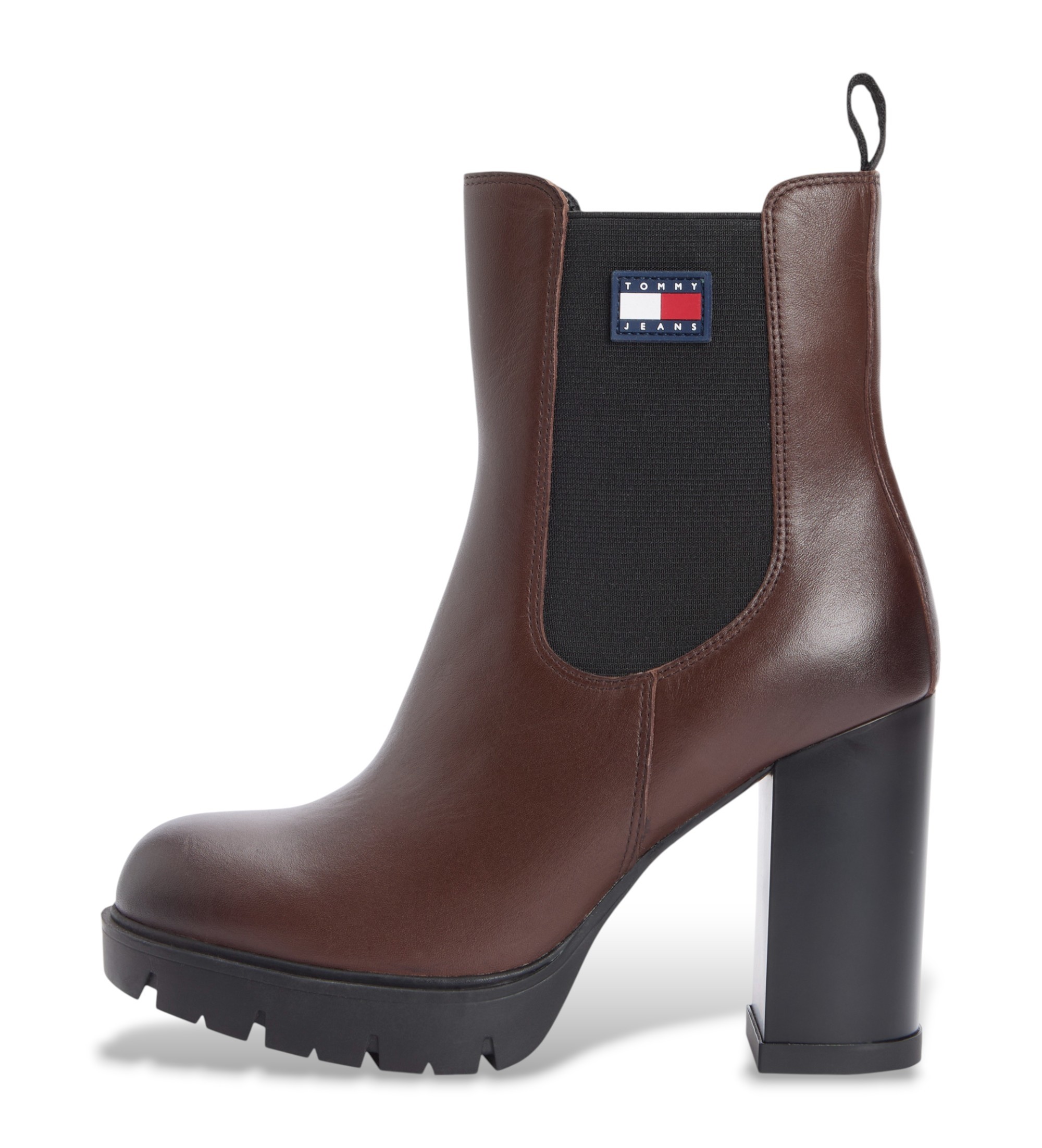 Tommy Jeans für Damen. EN0EN02831 Braune elegante Lederstiefeletten (40), 5 bis 8 cm, Keine, Lässig