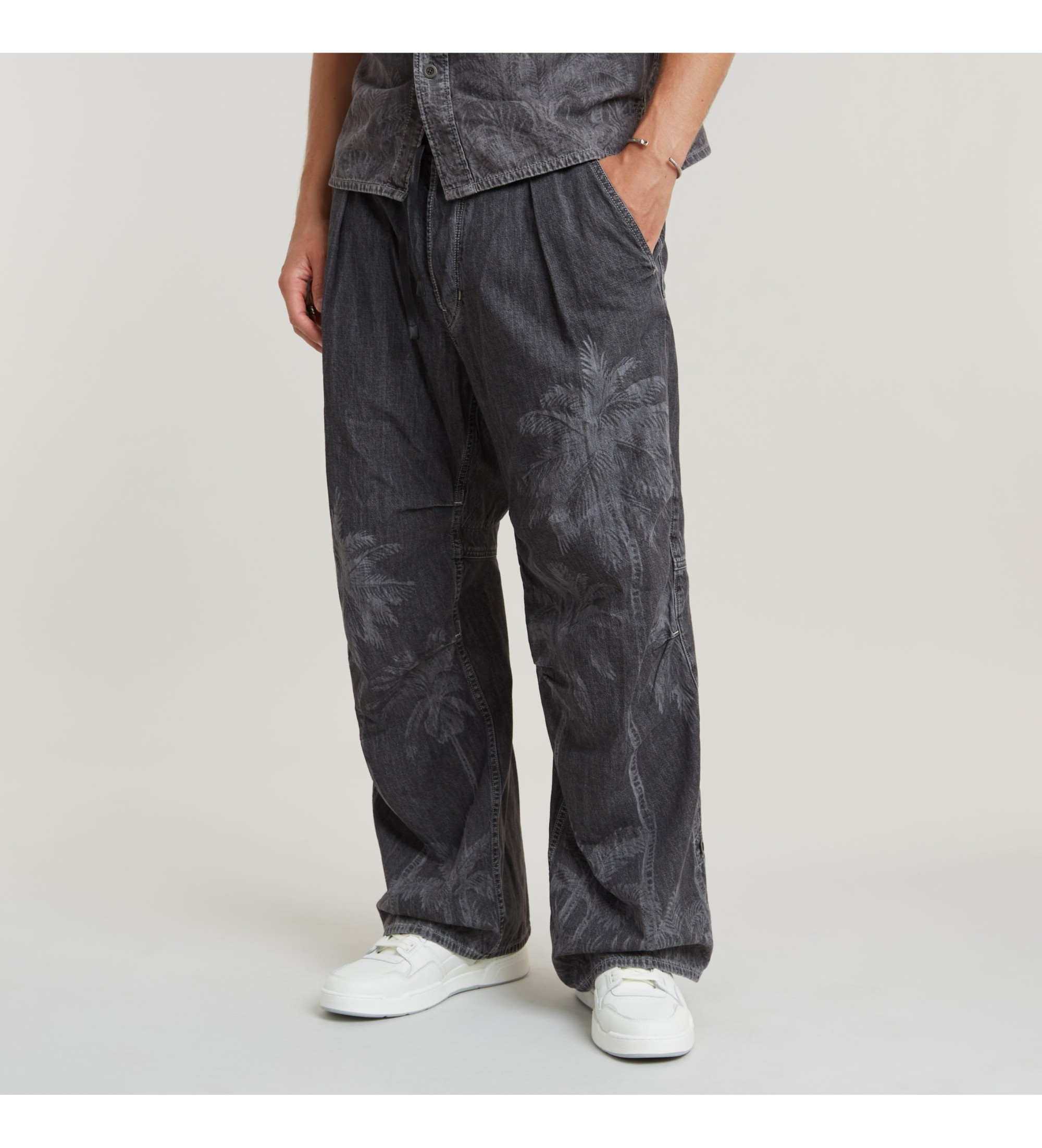 G-Star für Herren. D24487-D540-G311 Bundfaltenhose grau (36/34), Lässig, Baumwolle