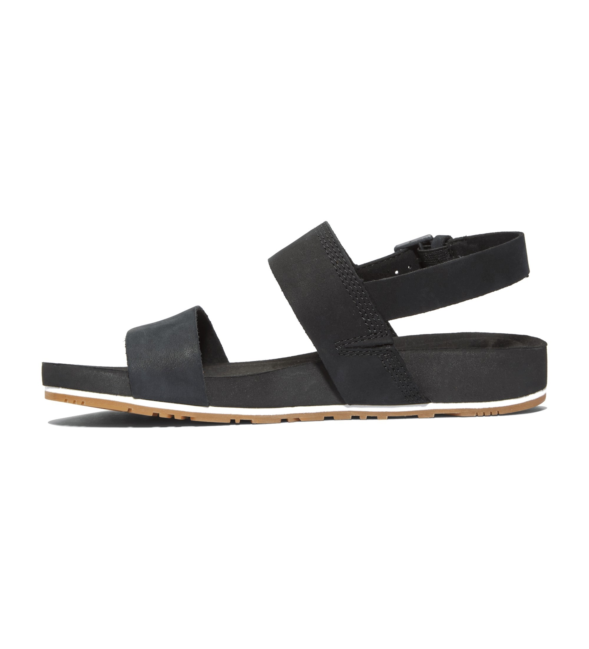 Timberland für Damen. TB0A2AT90011 Ledersandalen Malibu Waves schwarz (36 W), 1 bis 3 cm, Schnalle, Lässig