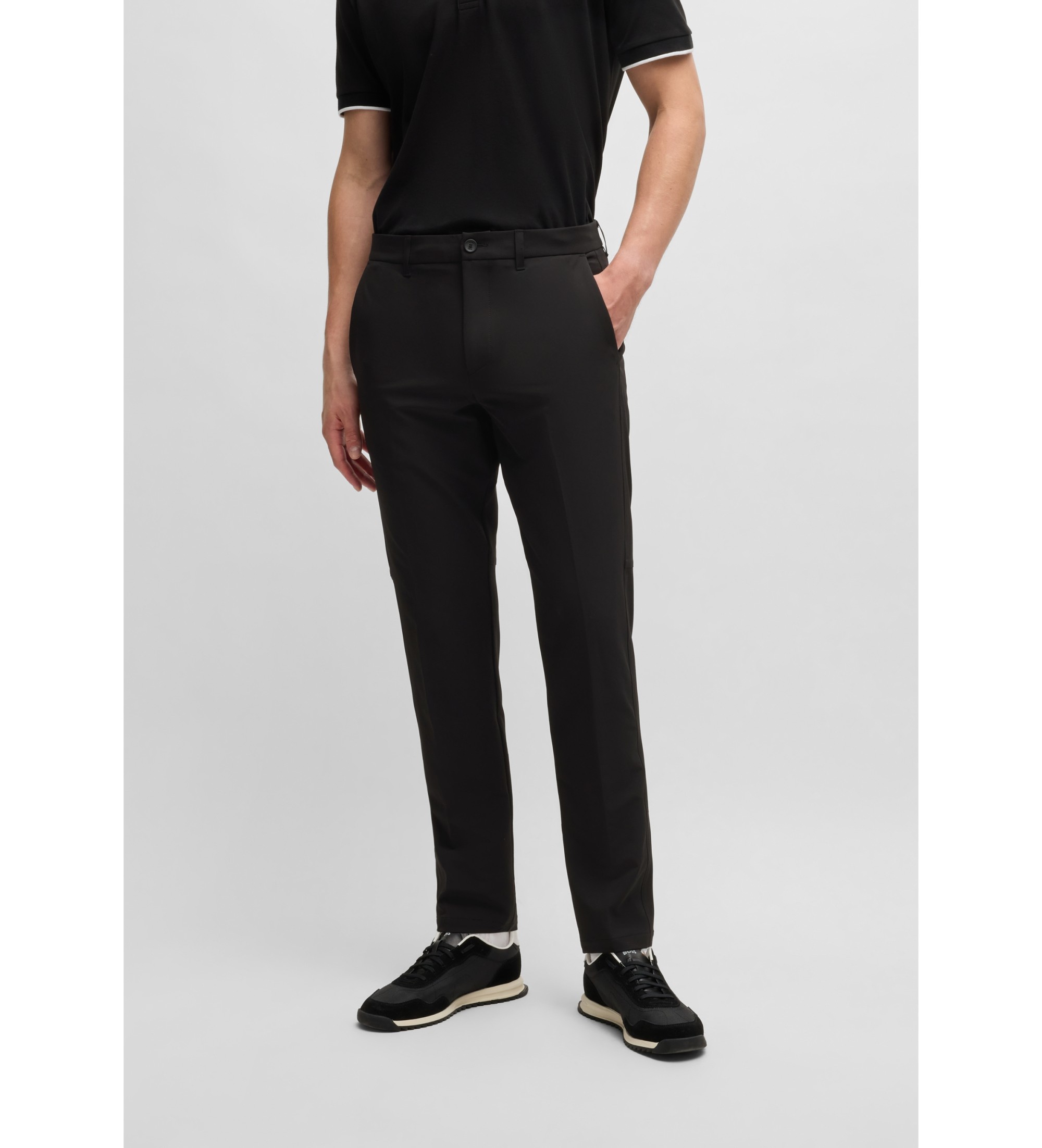 BOSS für Herren. 50495487 Pendlerhose schwarz (46), Lässig, Polyester