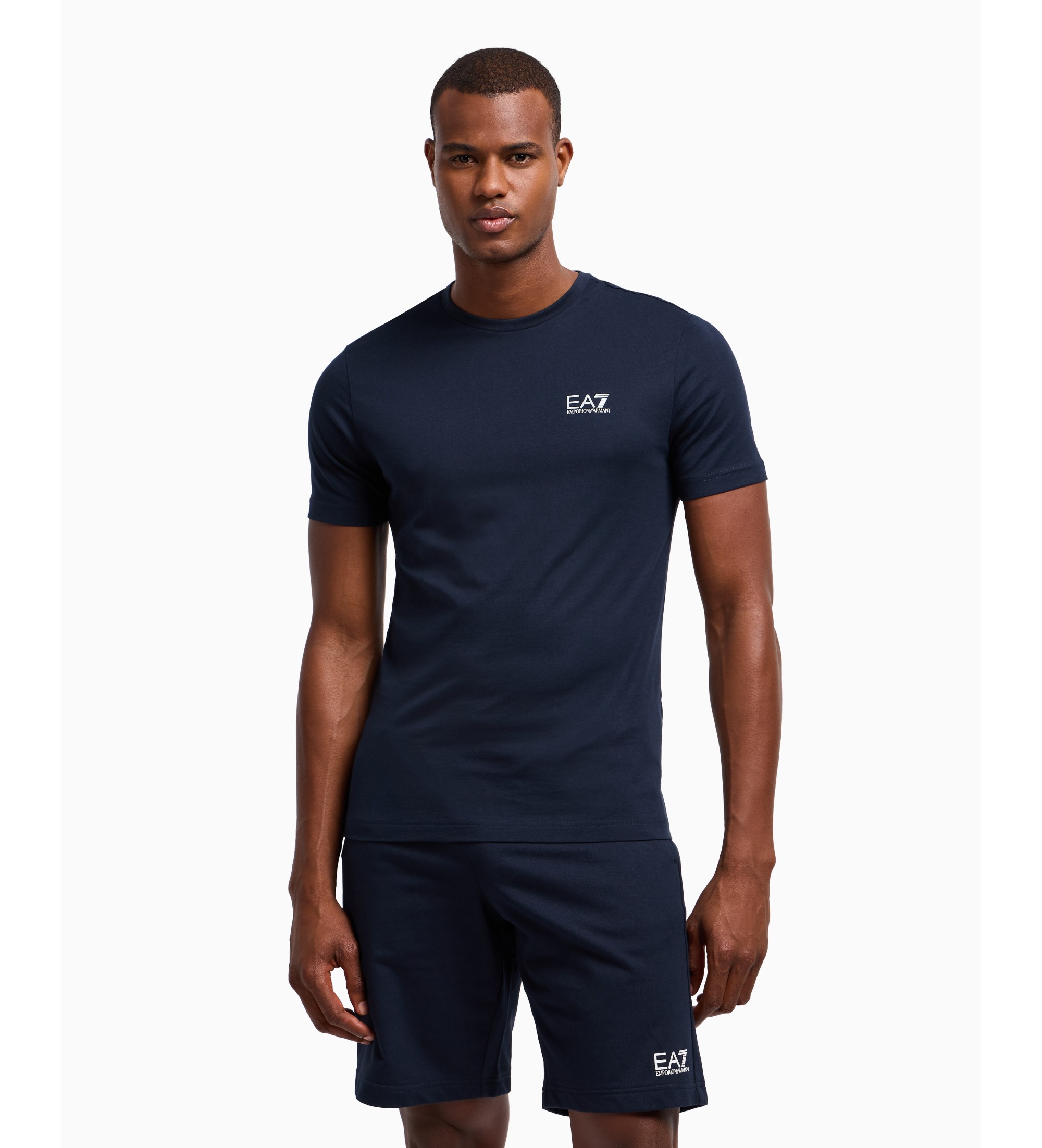 EA7 für Herren. 8NPT25_PJVPZ Core Identity T-Shirt aus navyfarbener Pima-Baumwolle (XL), Sportlich, Multisport, Kurzarm, Marine